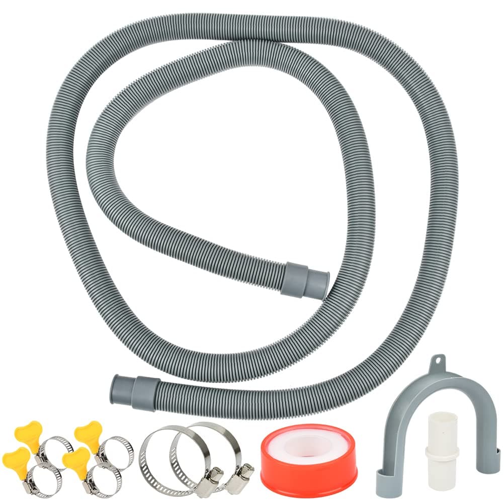 TIMESETL 2m Washing Machine Hose Extension, Washing Machine Pipe，Washing Machine Waste Pipe, Washing Machine Drain Hoses Extension - Diameter 2 cm