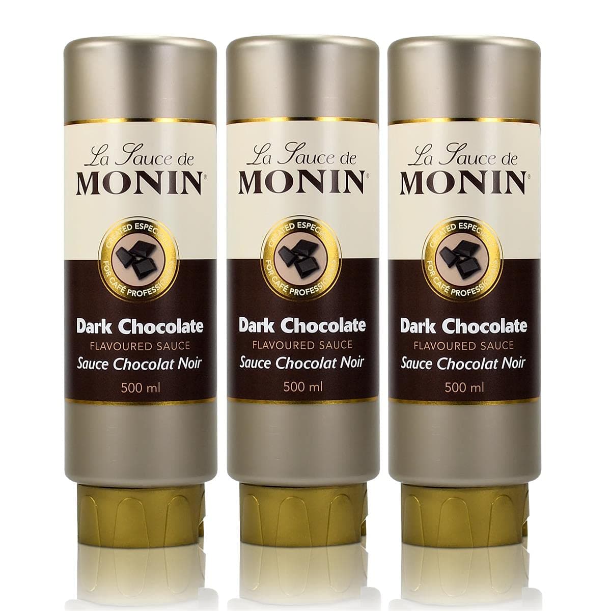 3 x Monin dark chocolate sauce 500 ml - darkChocolate flavoured sauce