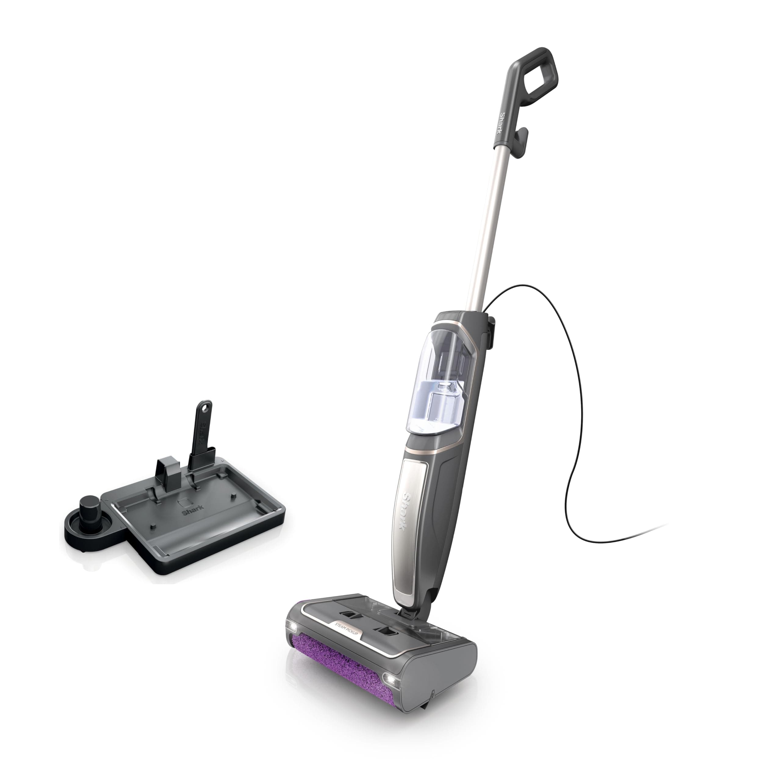 Shark Steam Pickup Lightweight 3-in-1 Steam Mop Cleaner Picks Up Debris, Deep Scrubs & Steam Sanitizes - All At Once for Home with Sealed Hard Floors like Hardwood, Tile & Laminate, SD201