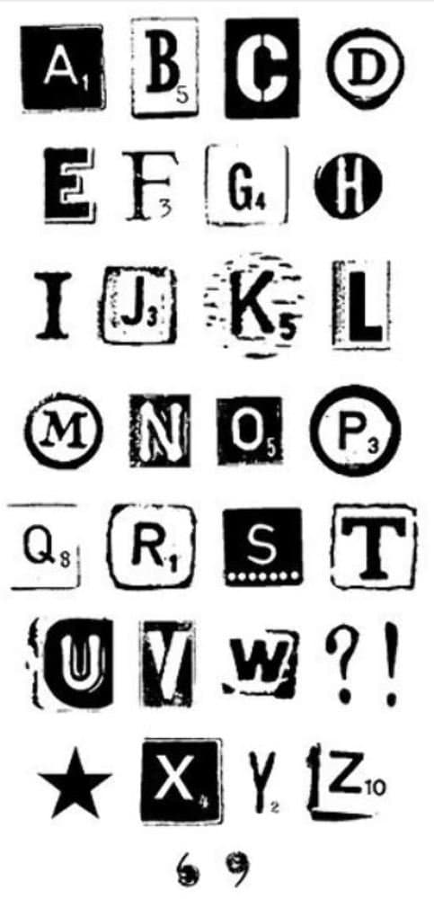 Stampington & Co Tiled Alphabet Cling Rubber Stamp Set Letters