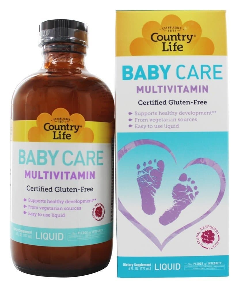 Country Life - Maxi Baby Care Liquid multivitamin Natural Raspberry Flavor - 6 oz.