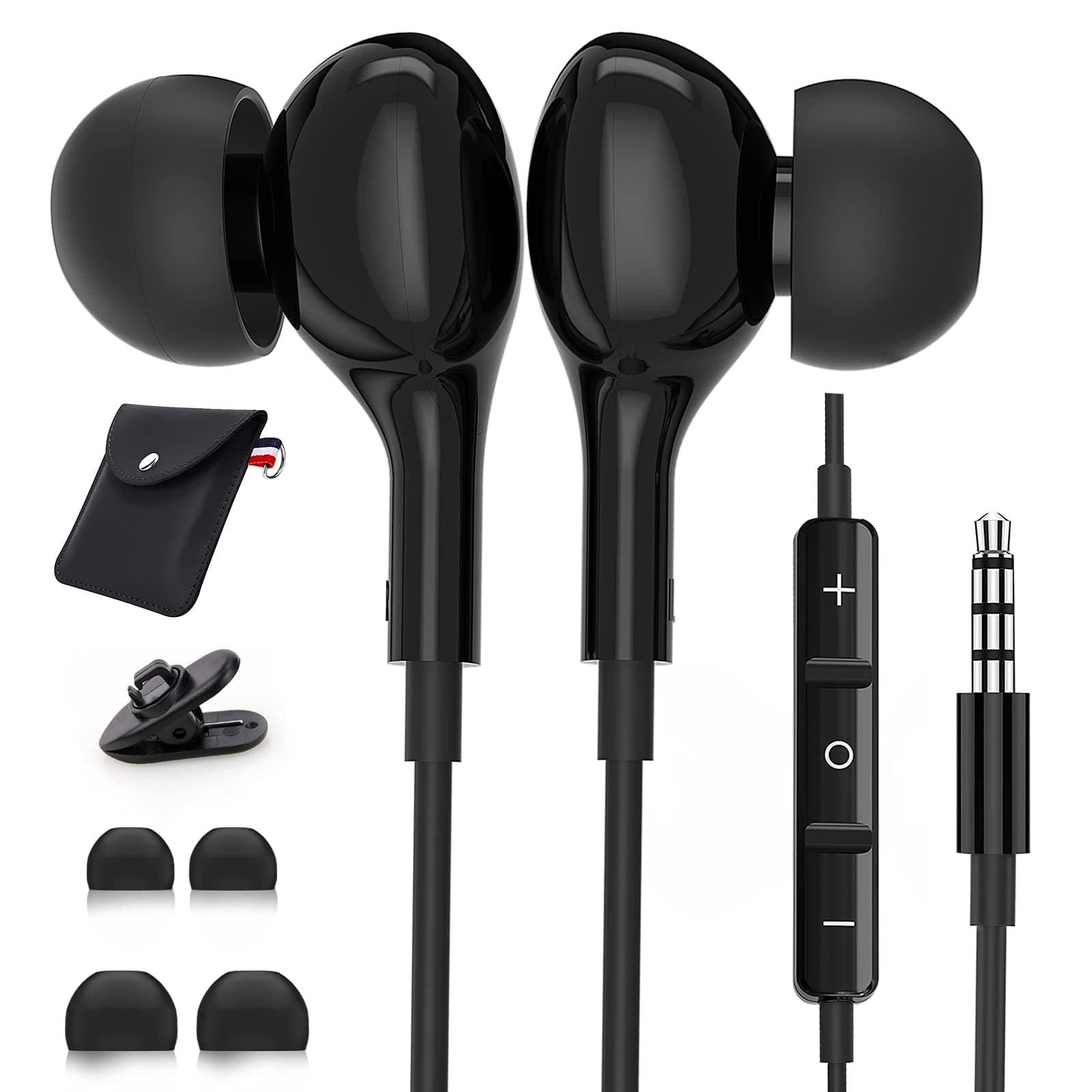 3.5mm Earbuds Wired with Mic for Samsung A14 A32 A15 A13 5G Wired in-Ear Headphones 3.5mm Headphone Jack Stereo Magnetic Earphones for Samsung A52 A03s A12 Pixel 4a LG iPad mini Moto Tablet