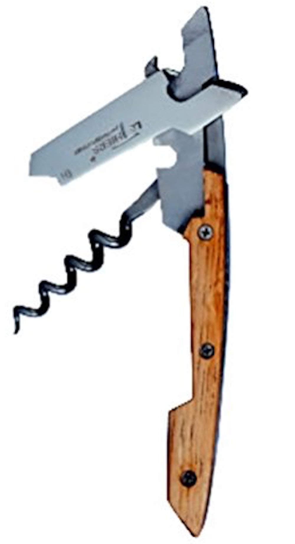 Le Thiers Handcrafted Waiter Corkscrew Oak Handle and Leather Pouch