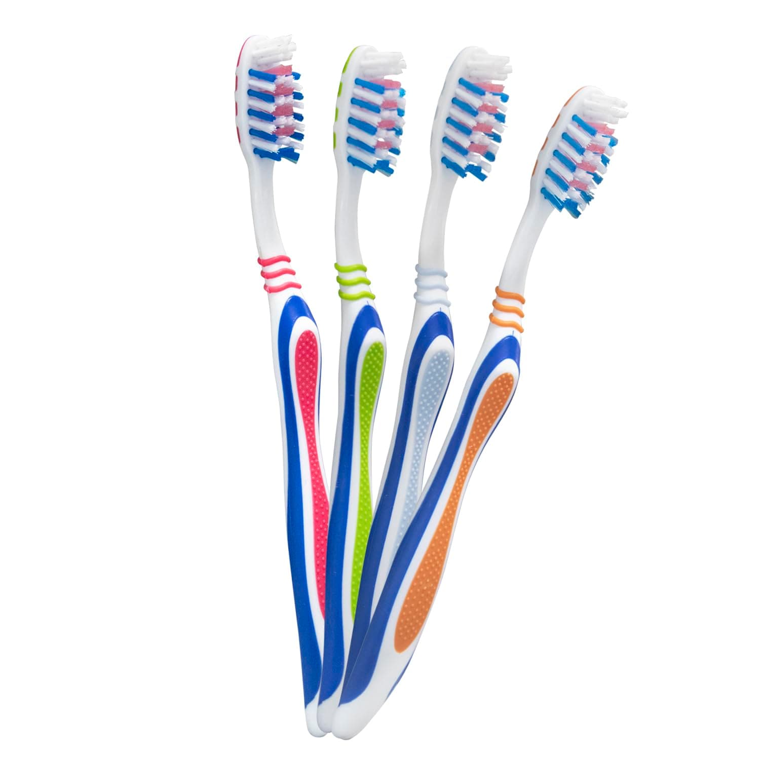 VIVIDNylon Filament Toothbrush with Softer Bristles, OraBrush CrossKleen Adult Toothbrush, Pack of 12