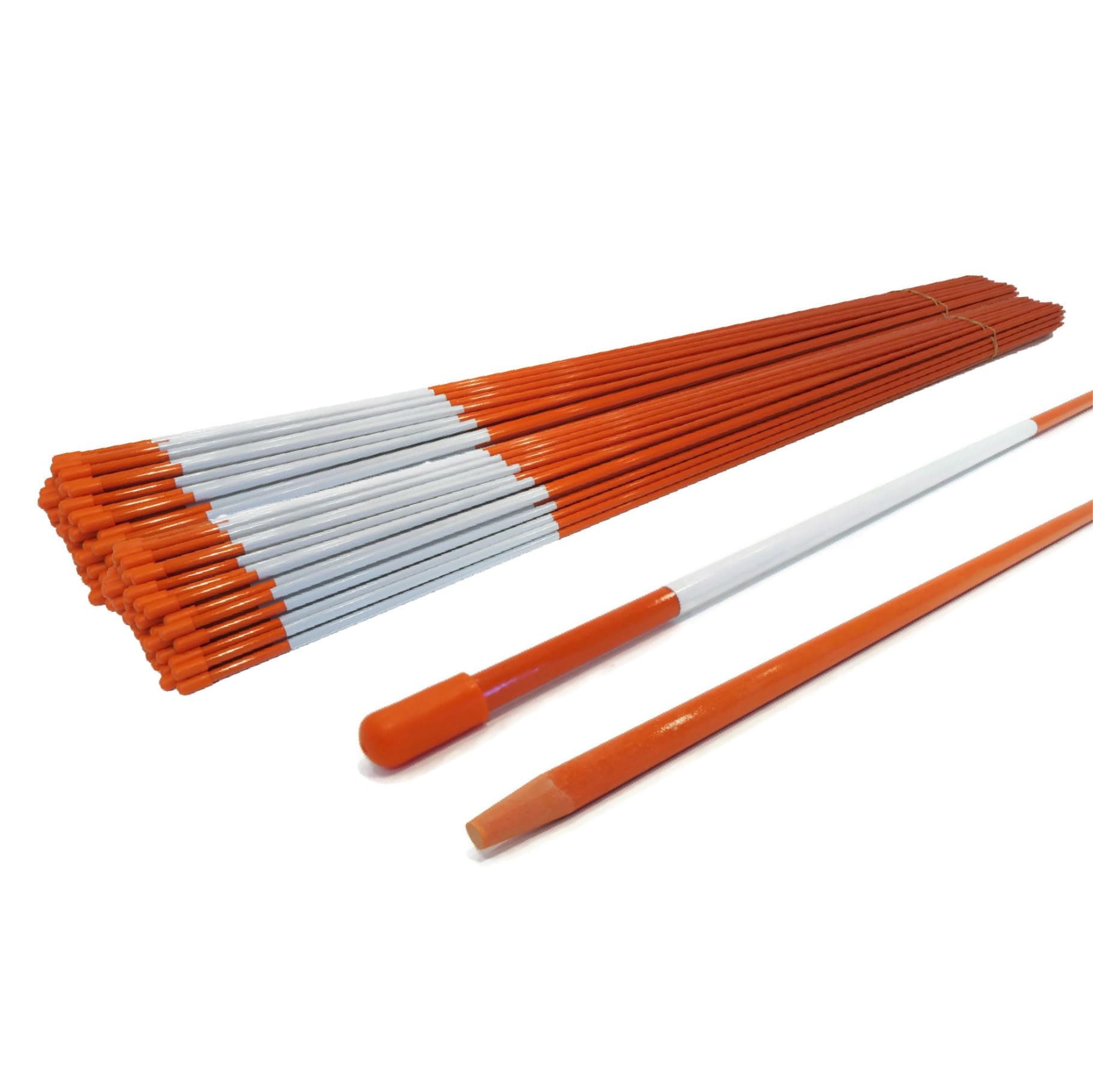 The ROP Shop (Pack of 10) (5/16 Inch) Orange 48 Inch Reflective Driveway Markers, Snow Stakes Poles for Snow Plowing Driveways, Parking Lots, Walkways, Sidewalks