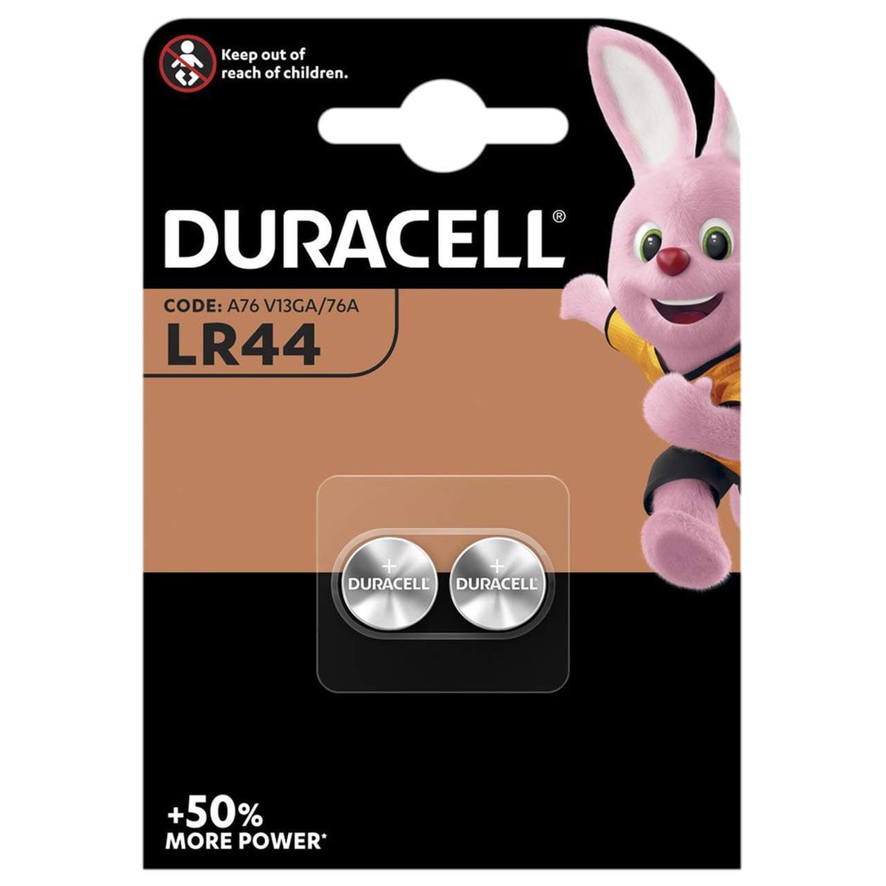 Duracell Specialty Type LR44 Alkaline Coin Battery, Pack of 8
