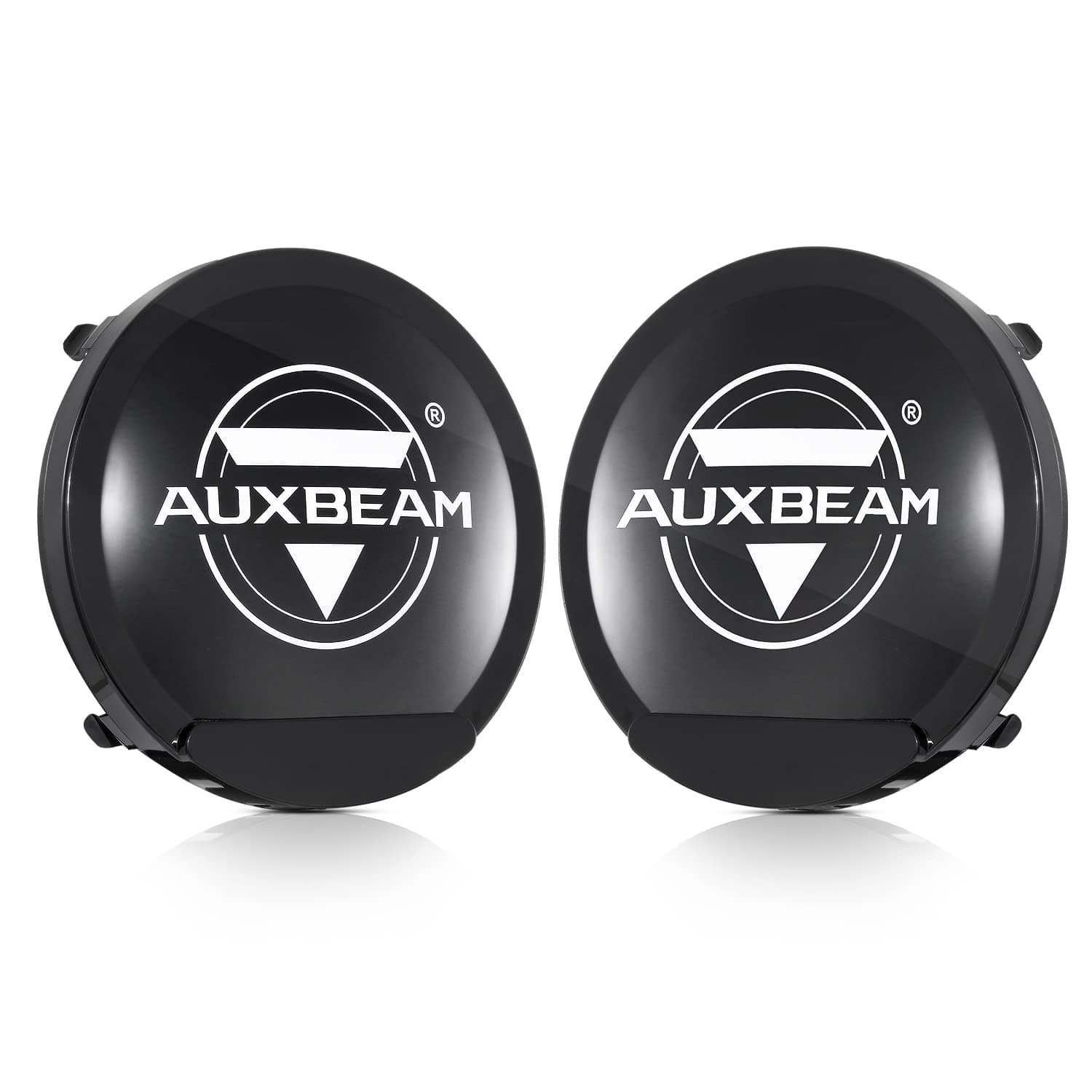 Auxbeam 7 Inch Round Offroad Light Covers, Round Black Light Cover with Logo for 7 Inch Diameter Round Driving Off Road Lights Bumper Roof Lights, Pair