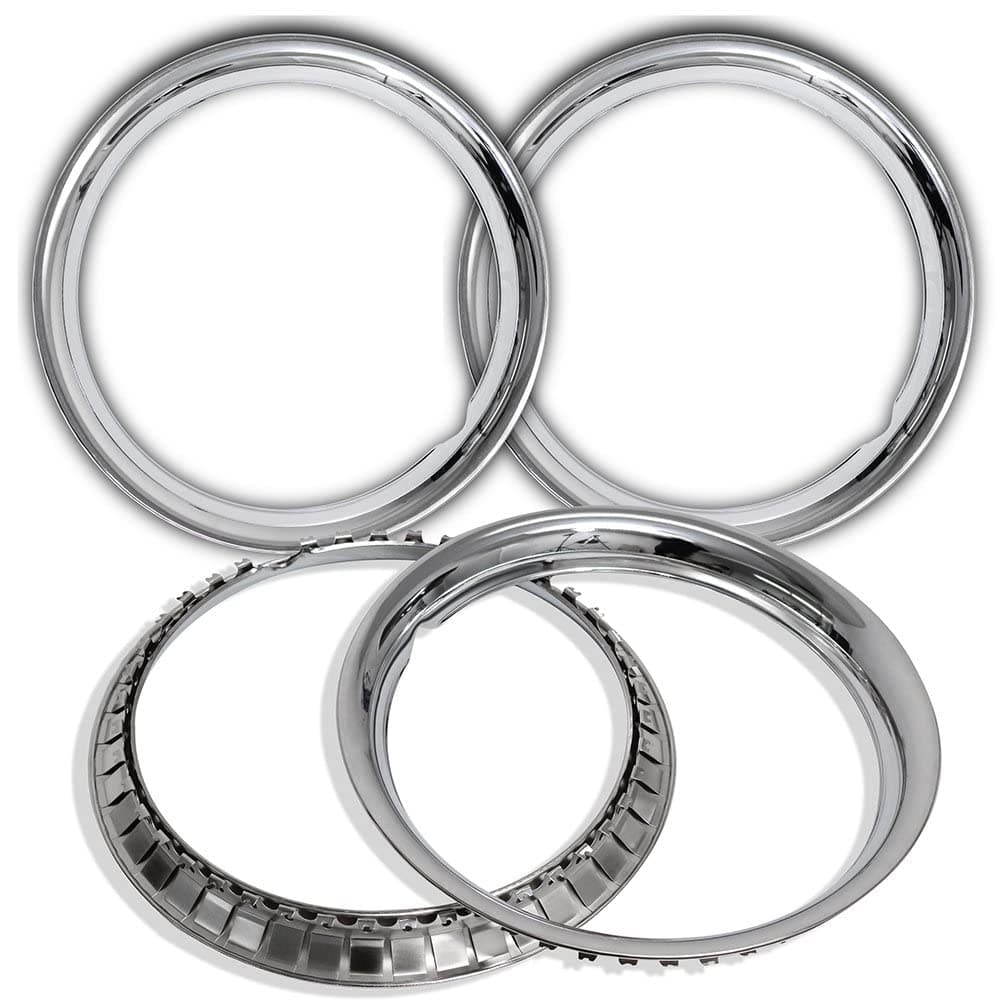OXGORD Trim Rings 15 inch diameter (Pack of 4) Chrome Steel Beauty Rim