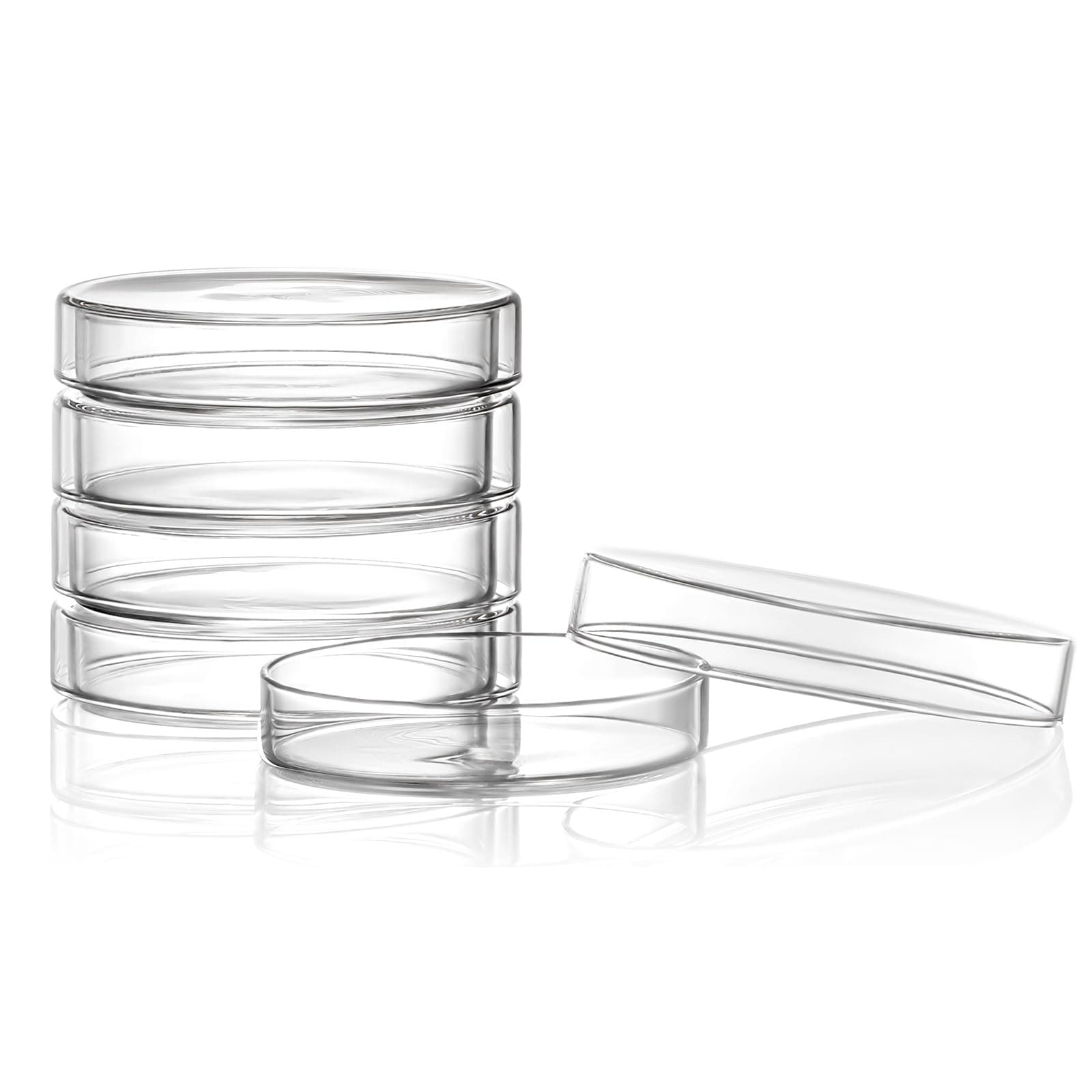 Huanyu 120mm Glass Petri Dish with Lids High Borosilicate Glass Petri Dishes Bacterial Culture Dishes for Lab Science Experiment (5pcs: 120mm)
