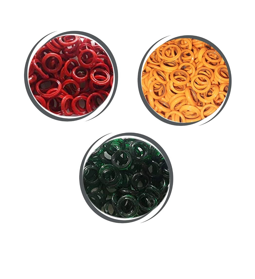 pmw - Chitti Gajulu - Small Pooja Bangles - 3 Colors - 108 Each Colour - 108 Bangles For Pooja - Green+Orange/Yellow+Red