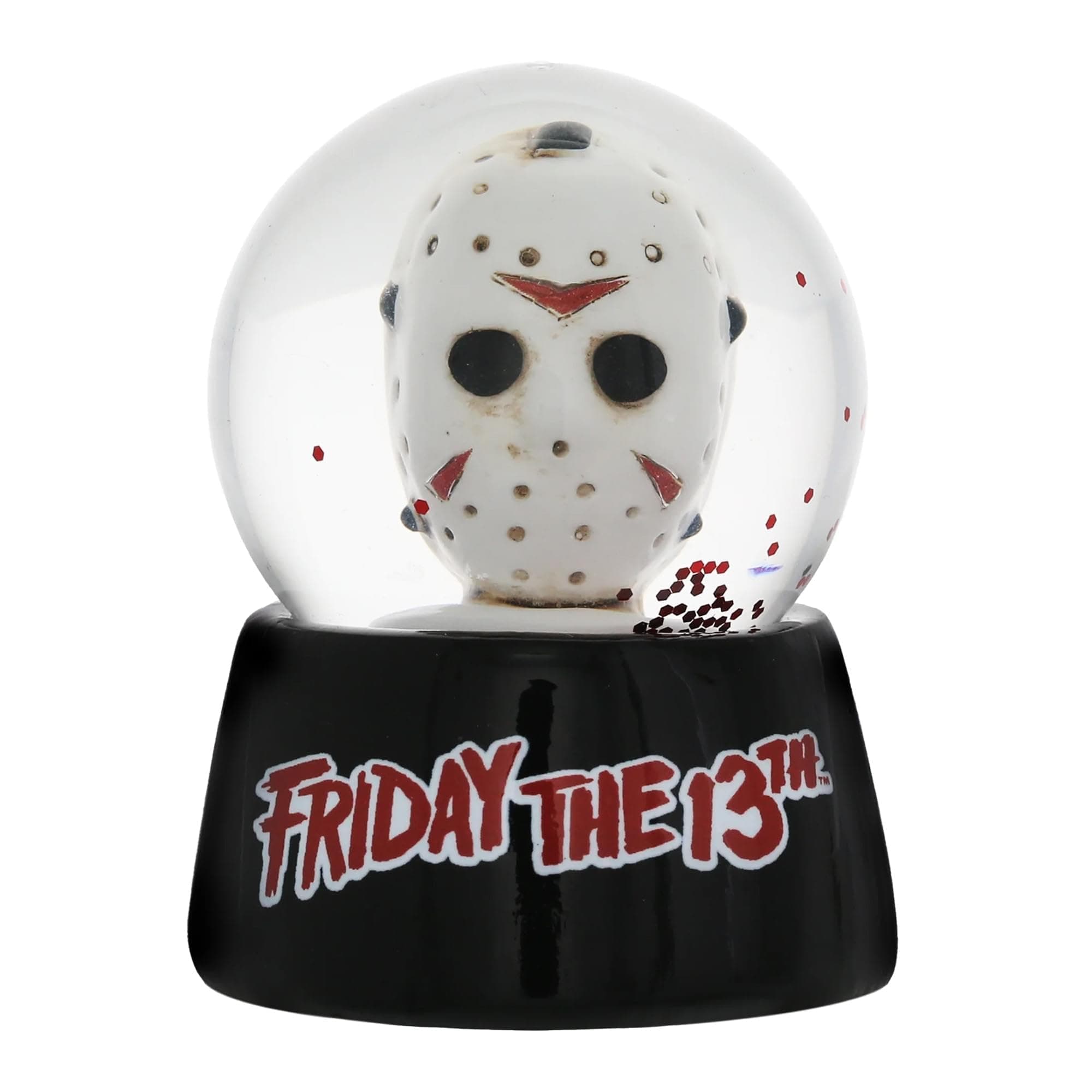 Friday the 13th Jason's Mask 3-Inch Mini Snow Globe with Swirling Glitter Display Piece | Horror Movie Collectible Keepsake