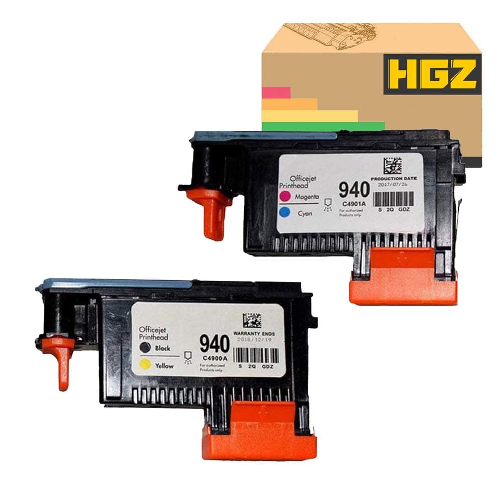 HGZ 2 Pack HP940XL HP940 XL Remanufactured 940 Printhead for HP Officejet Pro 8000 8500 Hp 940 Print Head C4900A C4901A for HP Officejet Pro 8000 8500 8500A 8500A Plus 8500A Printer