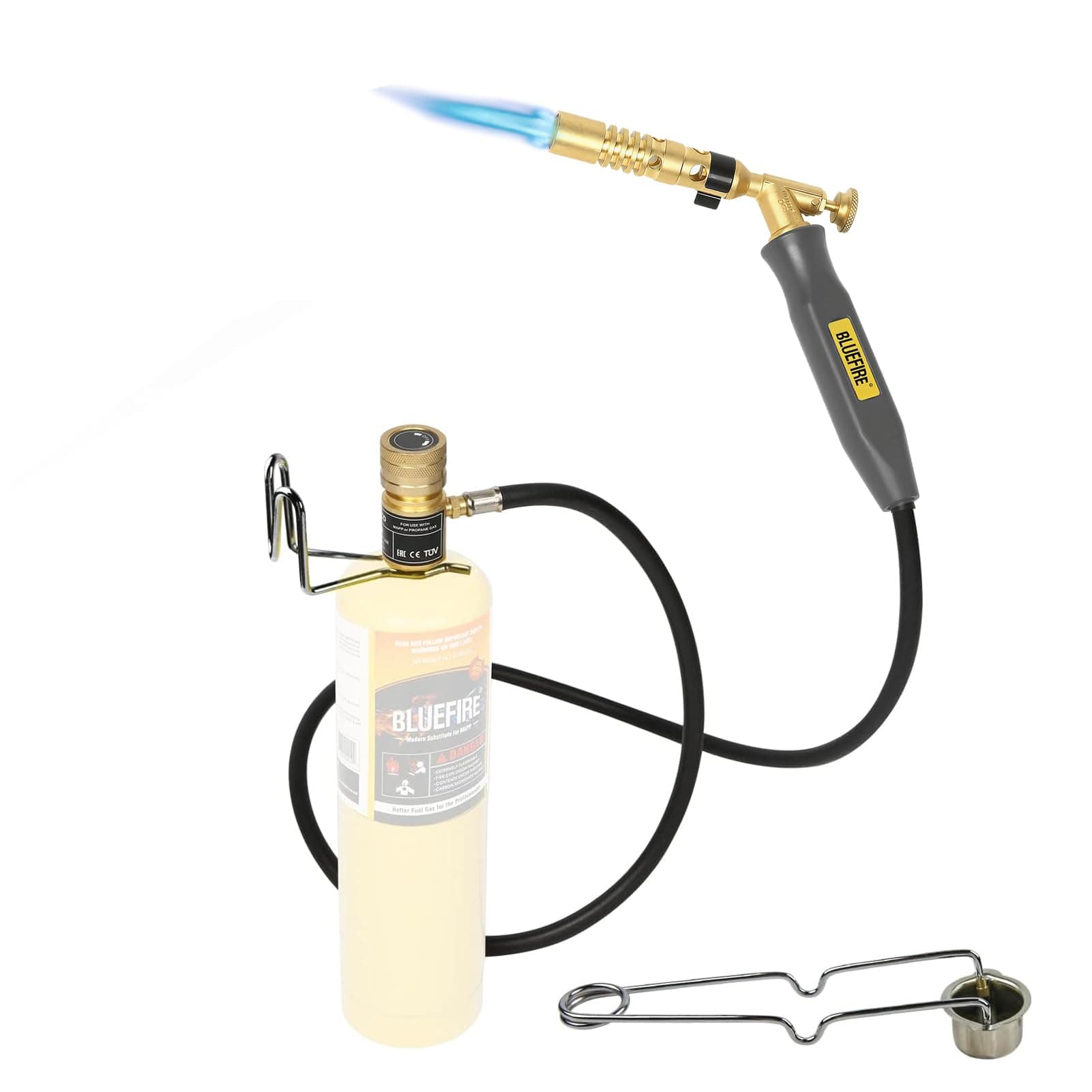 MRAS-8210 Super Jumbo Turbo Flame Propane Gas Welding Torch with 5' Hose Fuel by MAPP MAP Pro Propane Great High Intensity Nozzle Head for Soldering Brazing Large Dia Copper Pipe