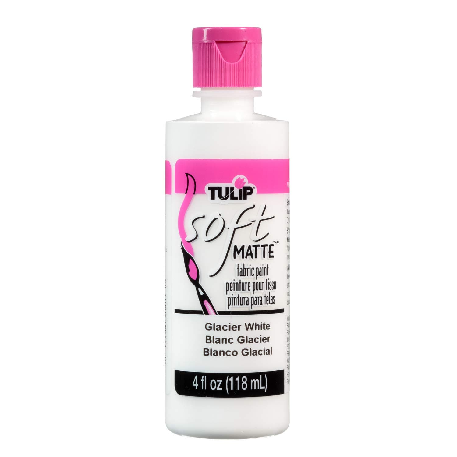 Soft Fabric Paint, Washable, Stays Soft and Flexible, Permanent Paint, for Light and Dark Fabrics, 4 fl oz, Glacier White