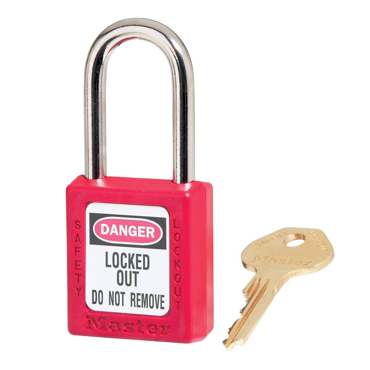 Master Lock Government Safety Lockout Padlock, Zenex, 1 1/2 inch, Red, 1 Key, 6/Box