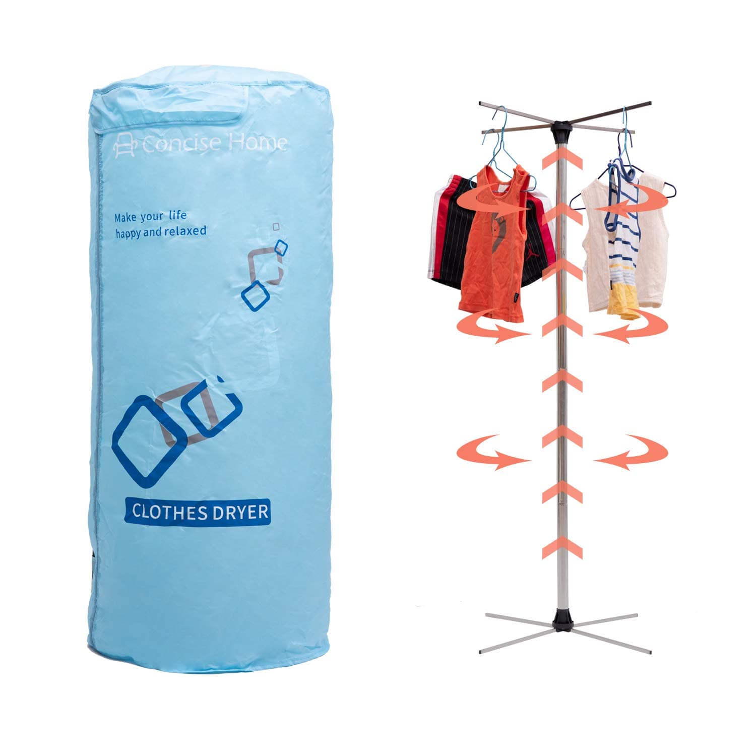 Concise Home Portable Electric Clothes Dryer 1000W Large Capacity 10kg Double layer Stainless Steel Travel Mini dryer