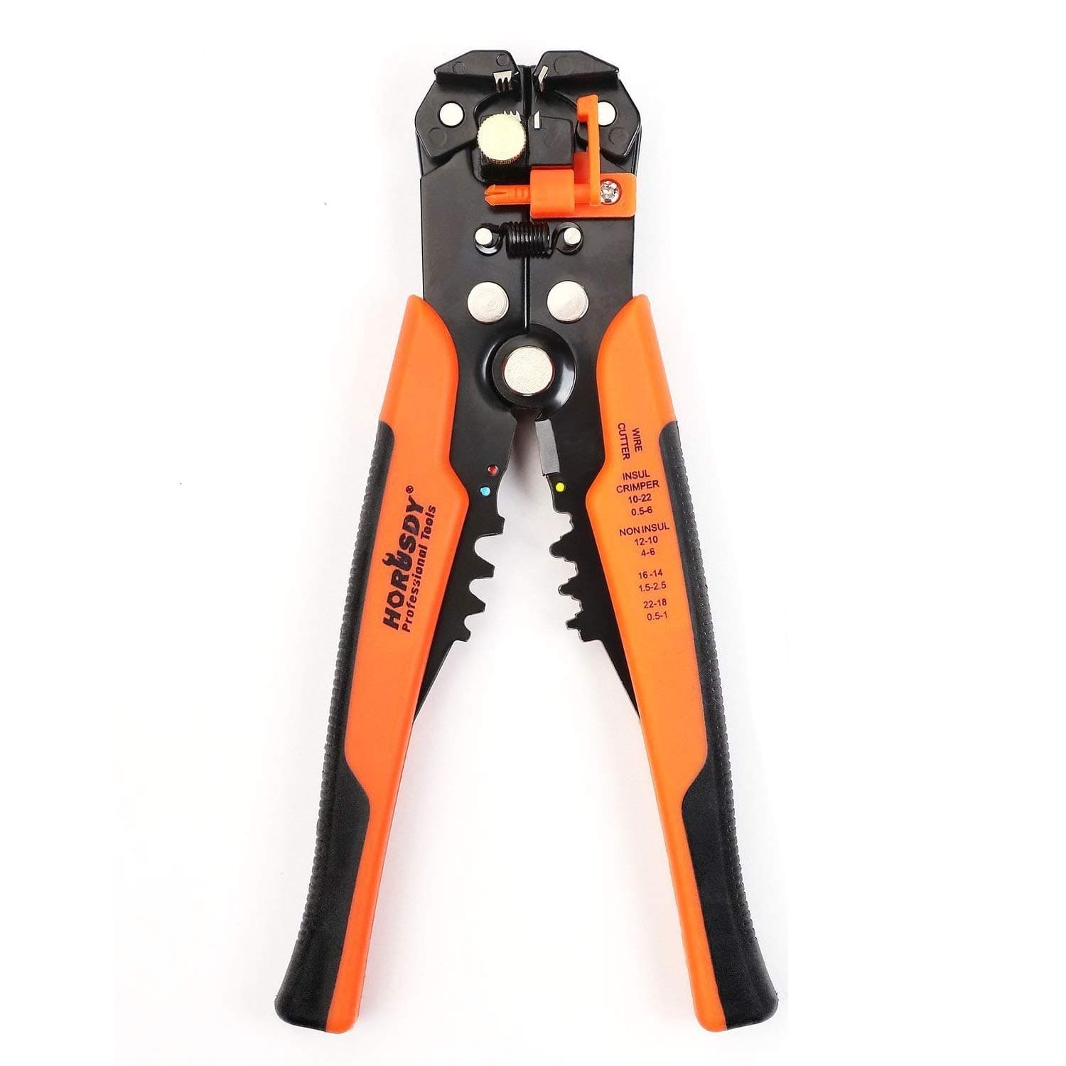 HORUSDYWire Stripping Tool, Self-adjusting 8" Automatic Wire Stripper/Cutting Pliers Tool for Wire Stripping, Cutting, Crimping 10-24 AWG (0.2~6.0mm²)