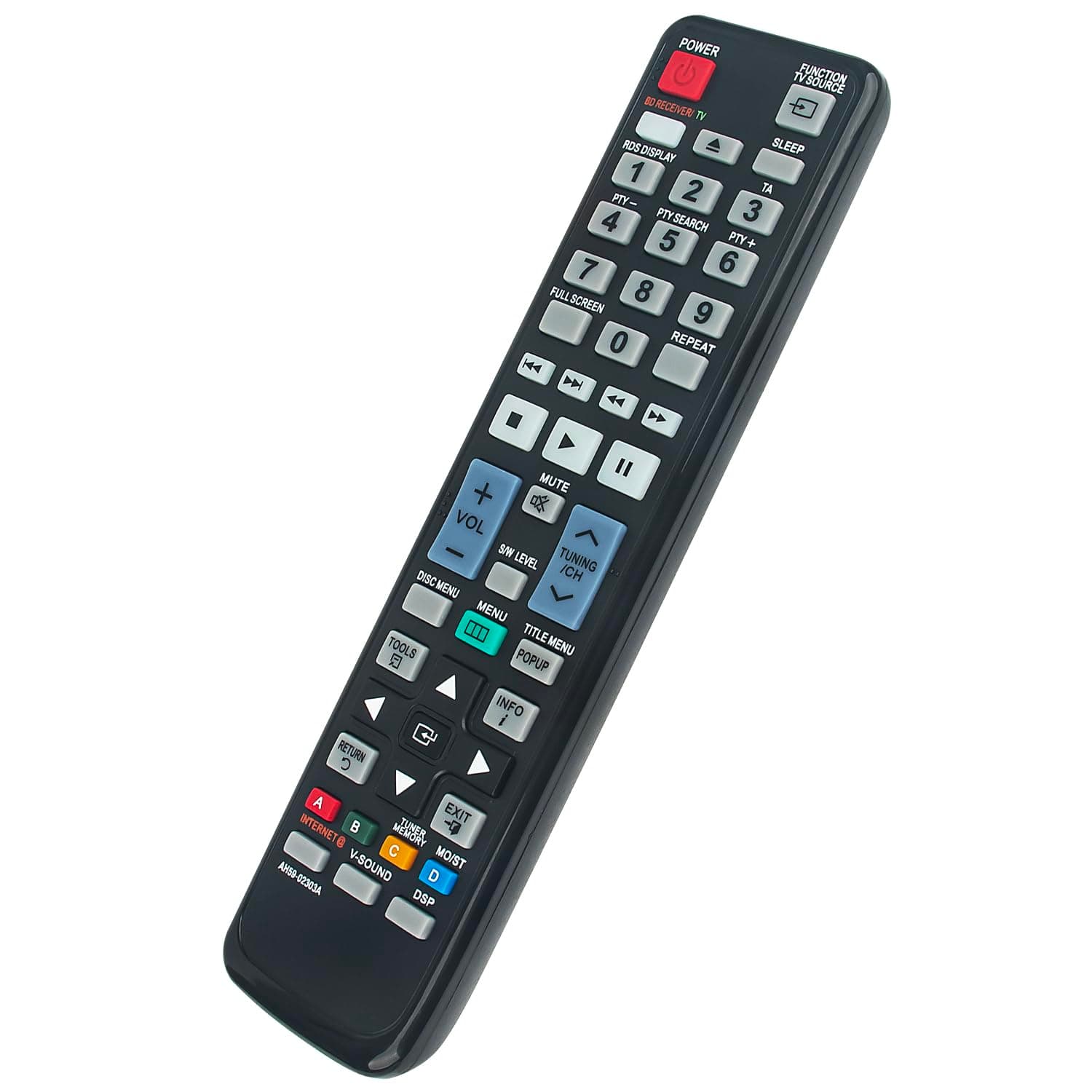 AULCMEET Replacement Remote AH59-02303A Fit for Samsung Blu-ray Home Cinema System HT-C5200 HT-C5200/XEE HT-C5800 HT-C5800/XEF HT-C6200 HT-BD1250 HT-BD1250L/SKD HT-C6800 HT-C6800/XEU HT-C7300
