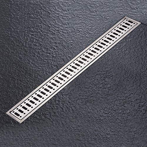 Linear Shower Drain Floor Drain Bars Drain Strainers with Removable Grate, 32-Inch, Brushed 304 Stainless Steel