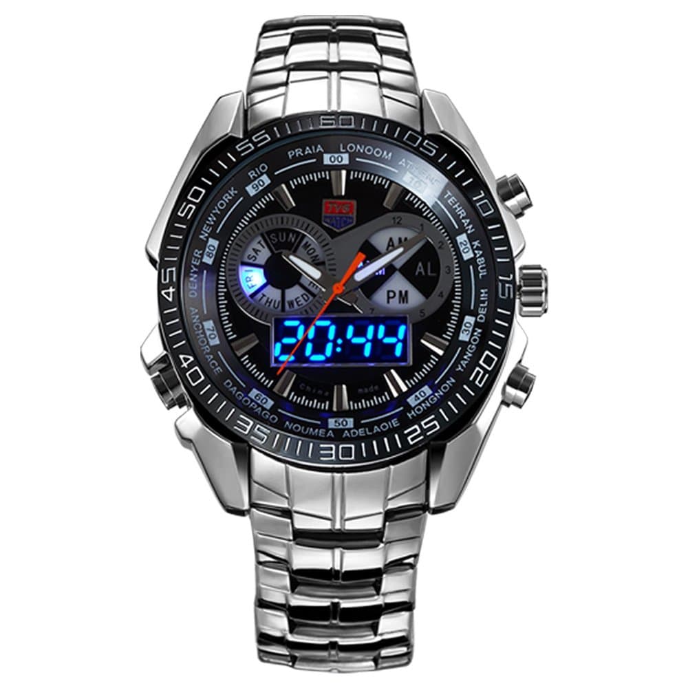 TVGMilitary Watch Men's Sports Analog Quartz Watch Dual Display Waterproof Digital Watches Men's iital Sports Watch Waterproof Casual Luminous Stopwatch Alarm Army Watch