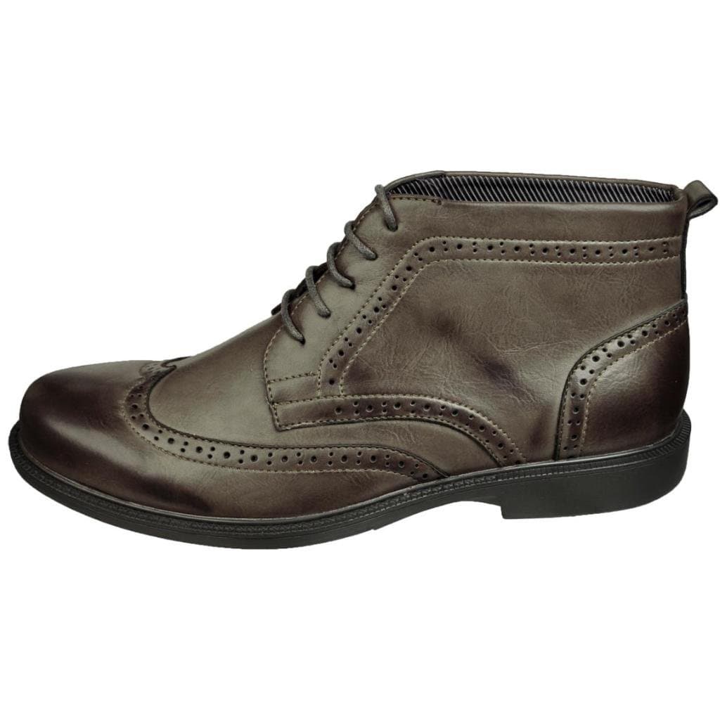 Sedagatti Men's Khaki Brogue Wingtip Chukka Boots