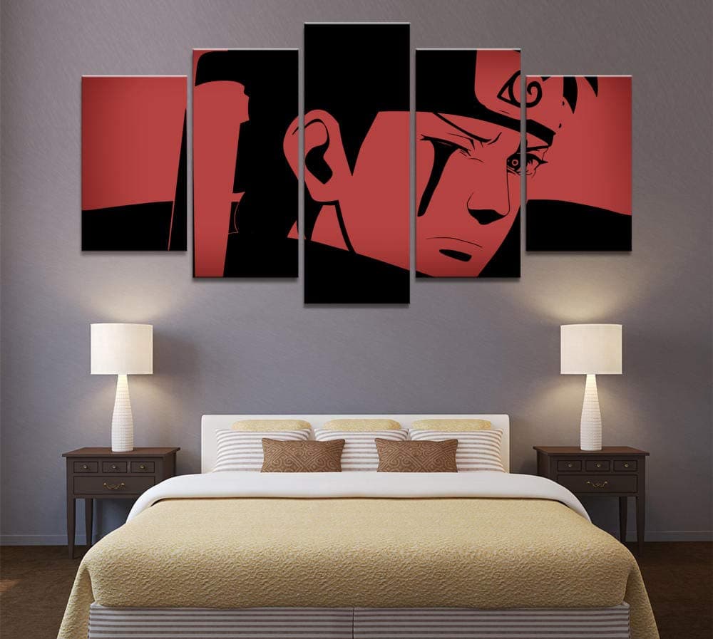 HNBDH Prints on Canvas Pictures 5 Piece Naruto Uchiha Shisui Anime Living Room Home Decor Poster Hd Painting (Size 2) No Frame