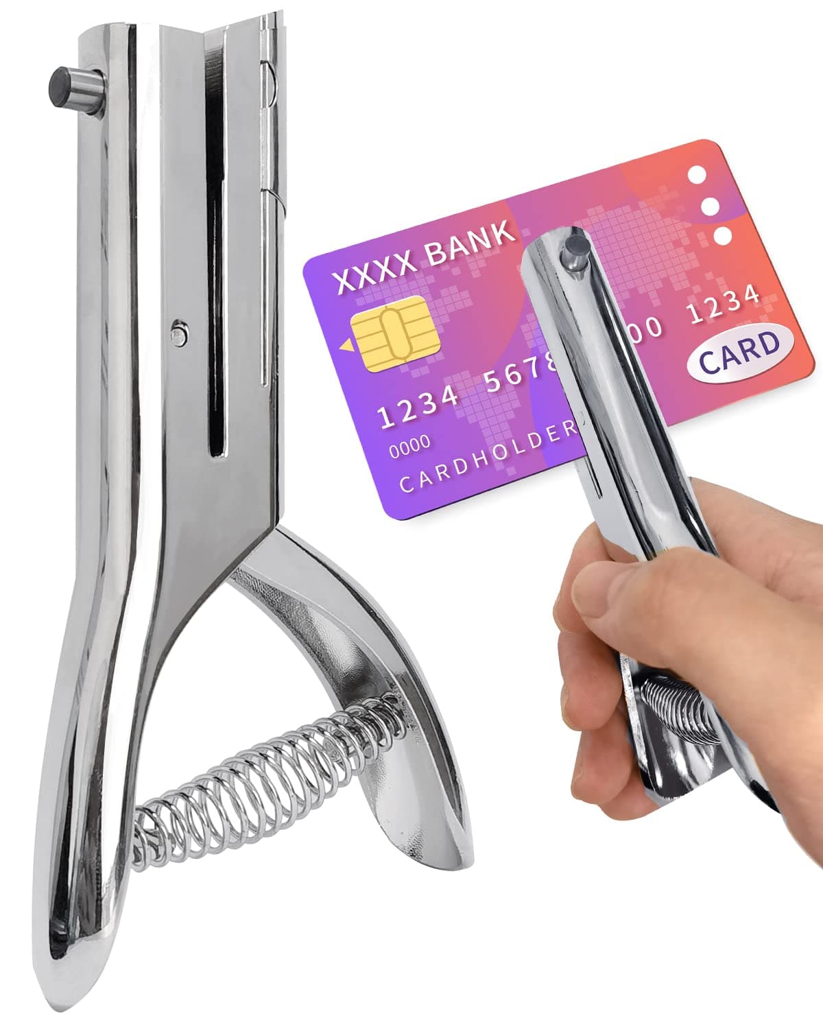 Hole Punch 1/4 Inch, Heavy Duty Single Hole Punch, Paper Card Portable Handheld Long Hole Puncher Single 2 Inch Reach Deep for PVC Paper ID Cards Plastic Cardboard (1/4"-6mm Hole)