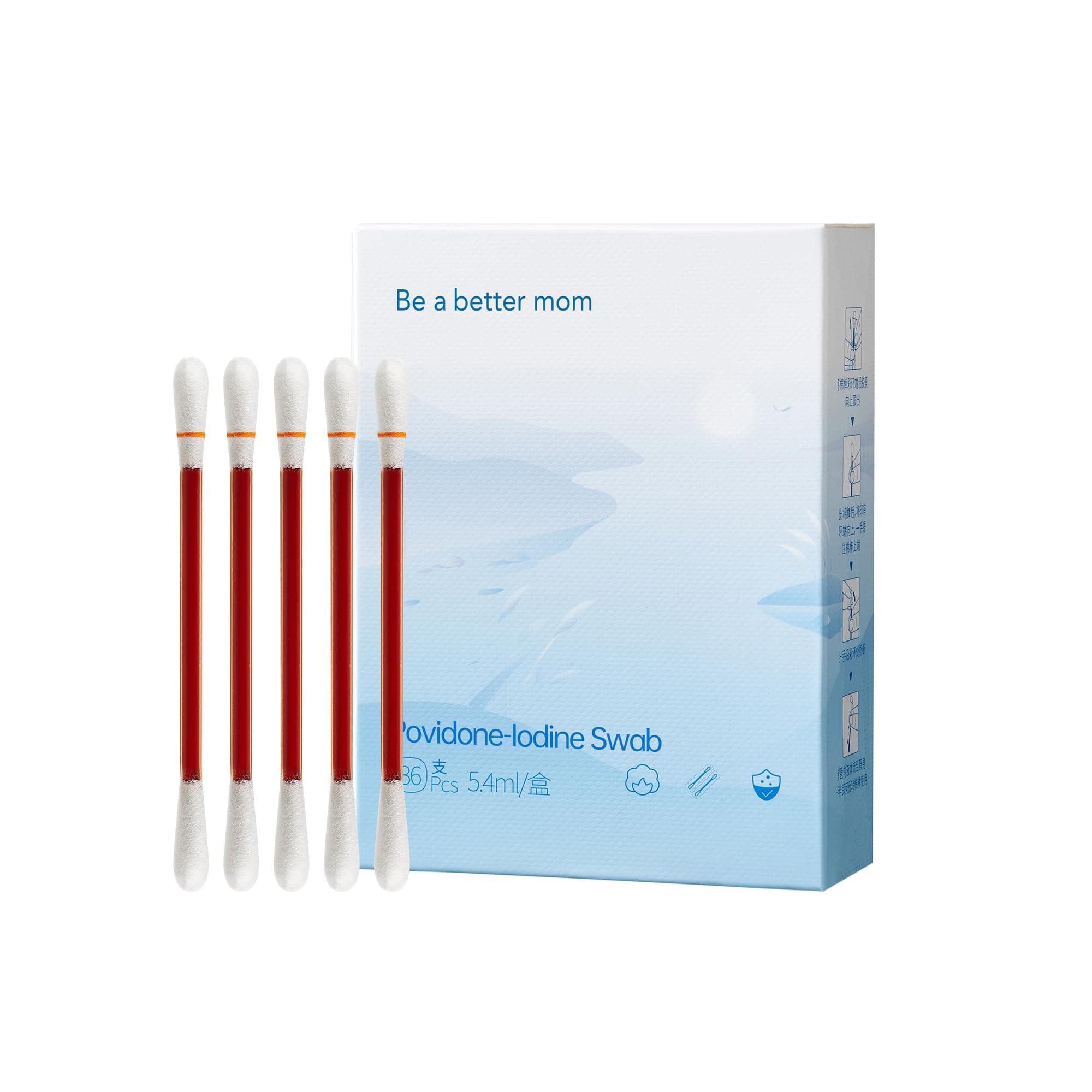 36PCS Disposable Iodophor Swabs Outdoor Supplies Medical Cotton Swabs Iodine Individually Packaged Cotton Swabs Iodine Swabs for Wound Treatment
