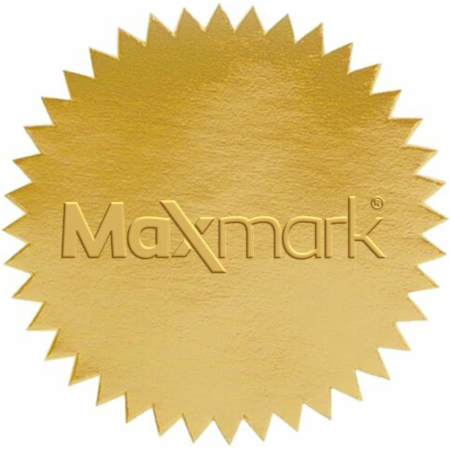 Sponsored Ad - MaxMark 2" Self Adhesive Glossy Gold Seal Labels for Certificates, Library, Notary Embossing Seals - 100 Count