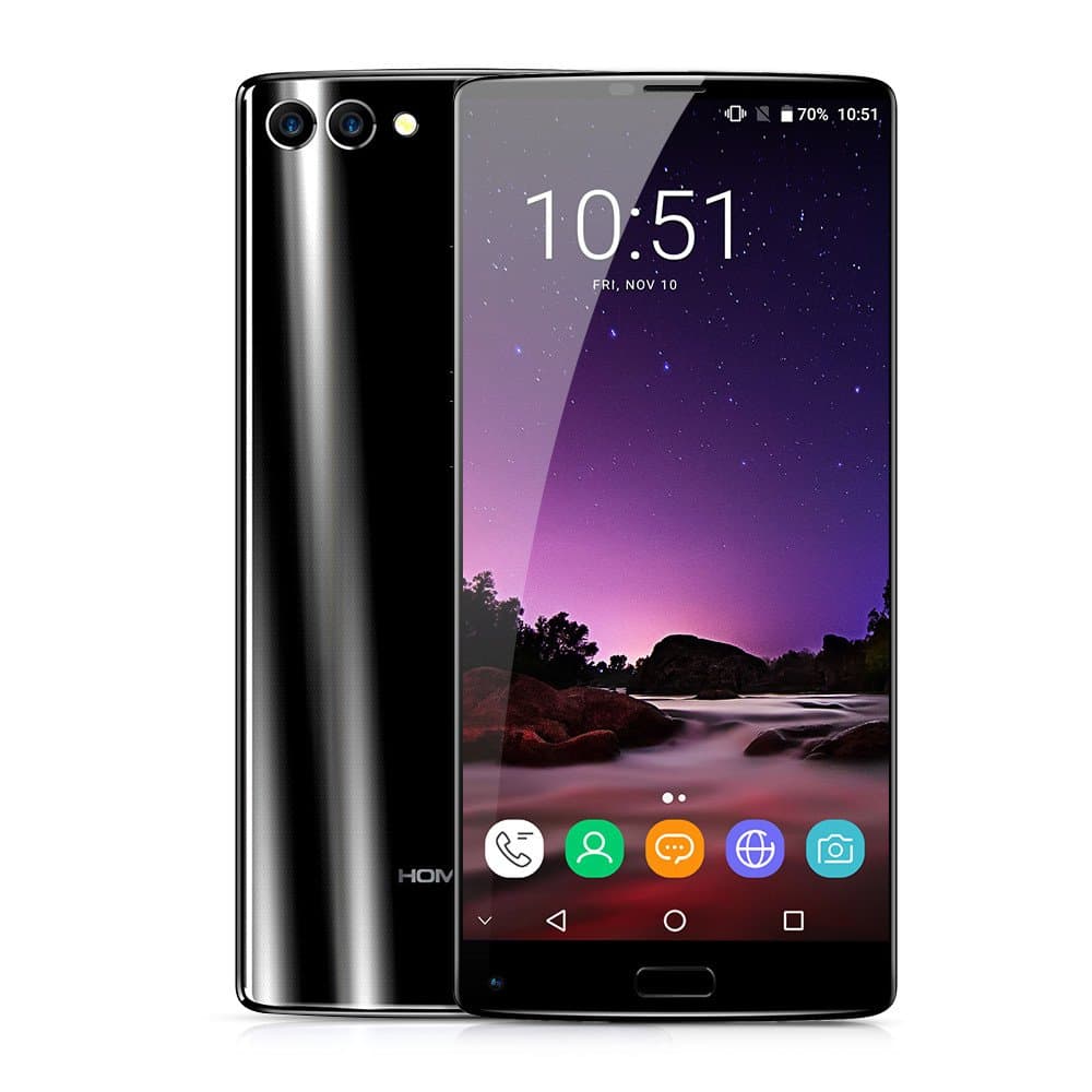 HOMTOM S9 Plus Unlocked 4G Smartphone【5.99 Inch Tri-bezelless Full Display 4GB/64GB】Android 7.0 MT6750T Octa-core 1.5GHZ 8MP+13MP&2MP Dual Rear Cameras Dual SIM Card LED Flash Front Fingerprint Super Battery 4050mAh UK SIM-Free Mobile Phones-Black