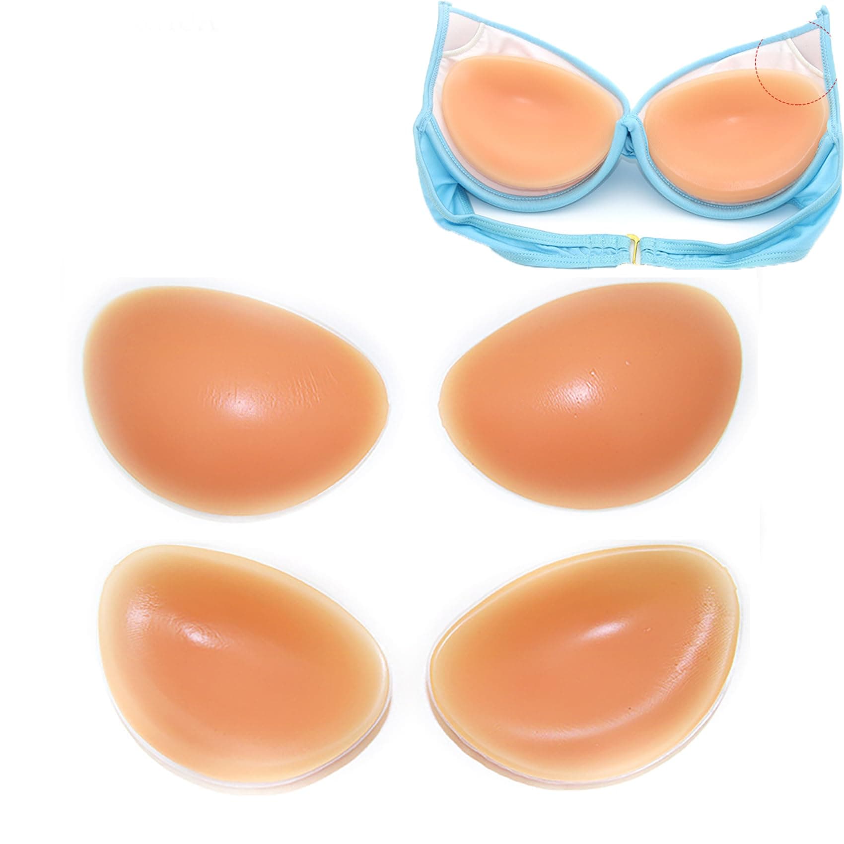 Silicone Bra Inserts Pads,Boomba Breast Enhancer Push Up Bra Inserts,Chicken Cutlets Bra Insert,Silicone Bra Padding Insert,Beige, 1 Pair, Beige, 3.94"*5.12", Beige, 3.94"*5.12"