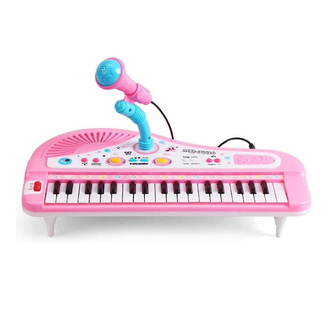 Kids Piano Keyboard, Hipsteen 37-Key Multi-function Electronic Organ Keyboard Piano with Microphone Children Musical Toy - Pink