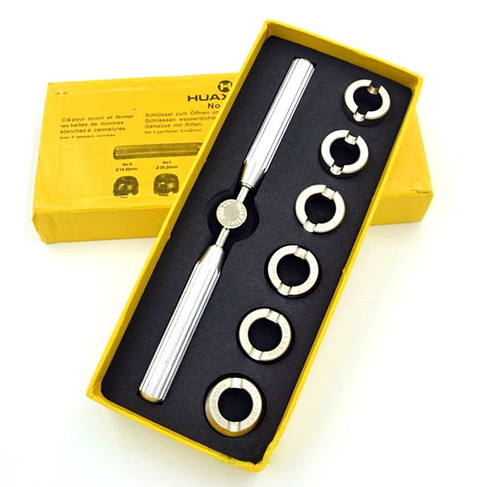 HEDAPAI 7Pcs Watch Case Back Opener Watch Repair Tool 5537 Precision Hand Held Watchmaker Screw Kit Case Opener Closer Remover