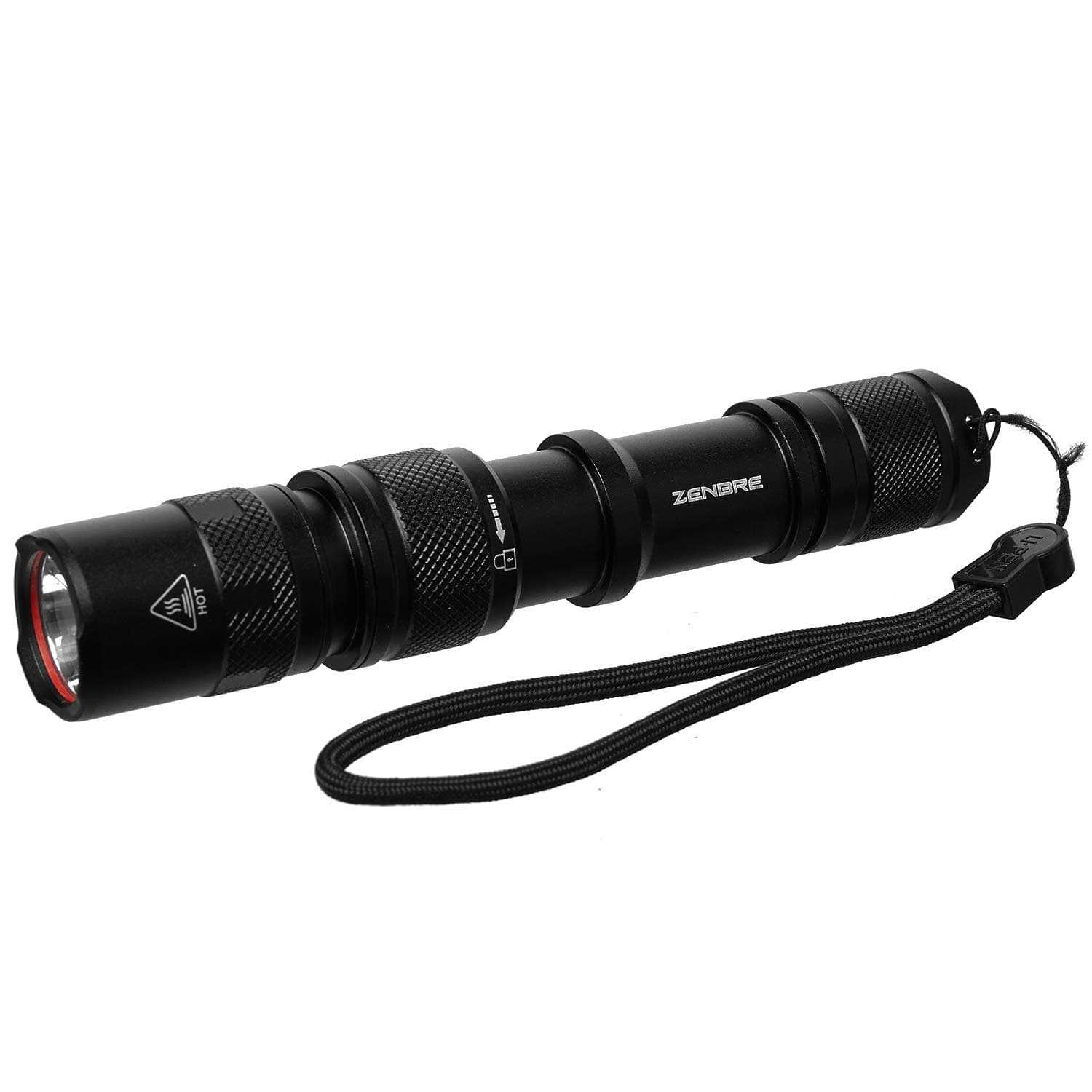 ZENBRE High Powered LED Flashlight, Portable Outdoor Water Resistant Torch with 3 Mode Flashlight (Black)