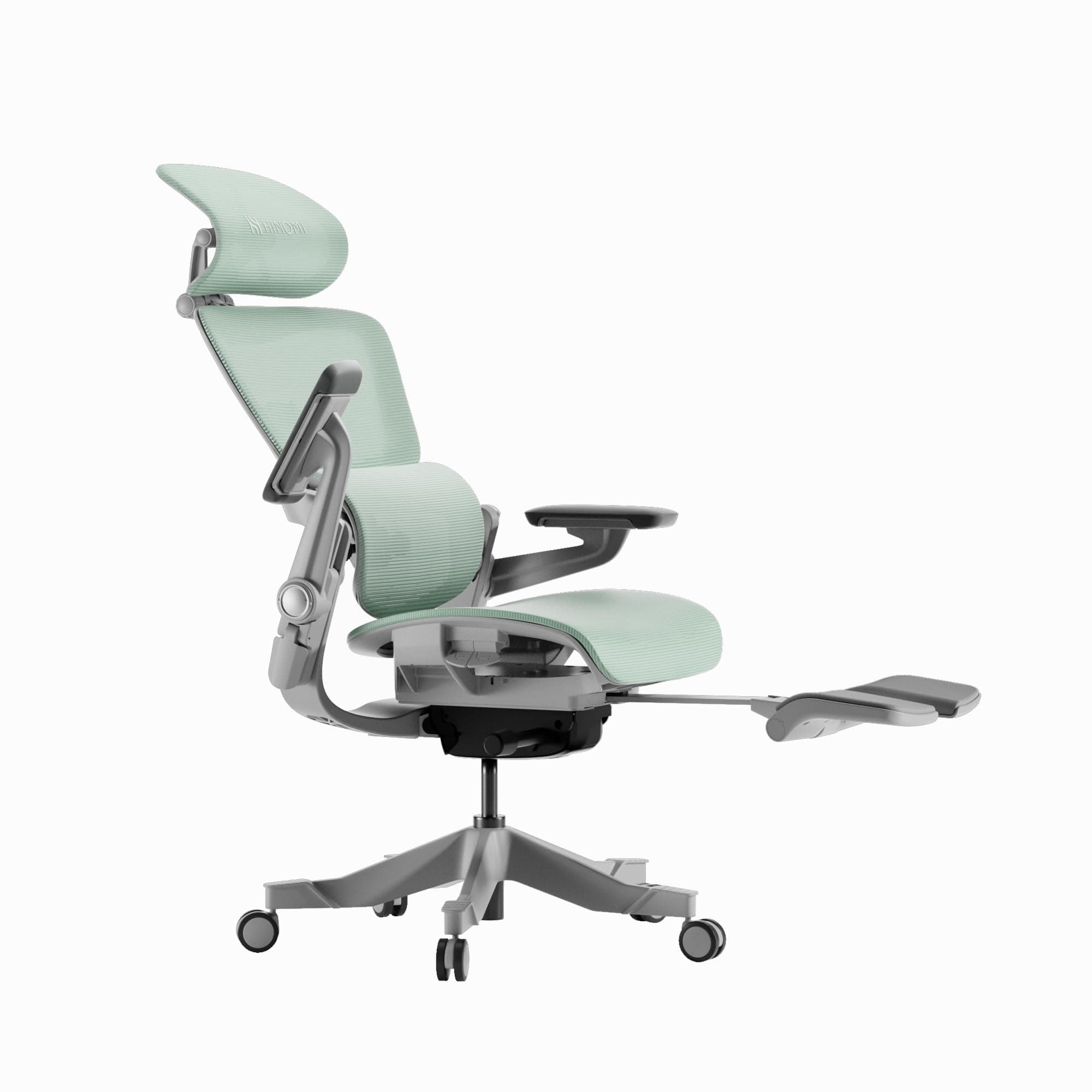 Ergonomic Office Chair with Footrest - Comfortable Home Office Desk Computer Chair with Comfortable Mesh Seat with Adjustable Back Support, Swivel Wheel, Flip Up Arm for Work, Game Learning (Green