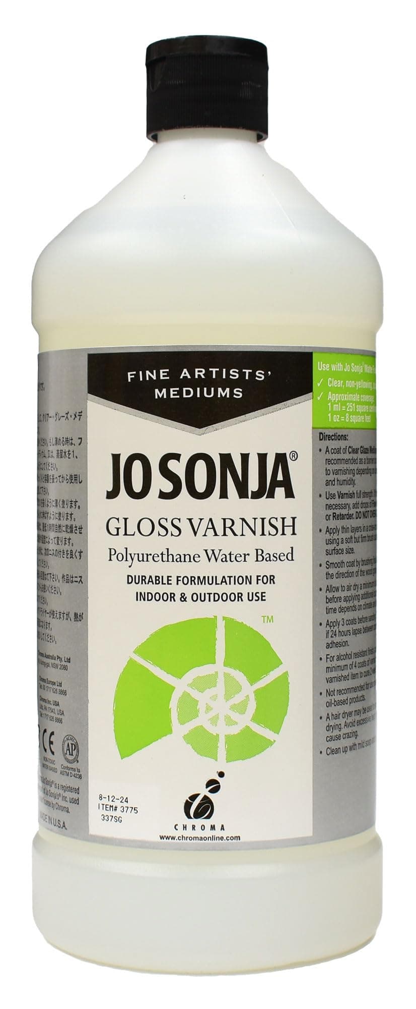 Jo Sonja Polyurethane Varnish Gloss - 32oz Bottle…