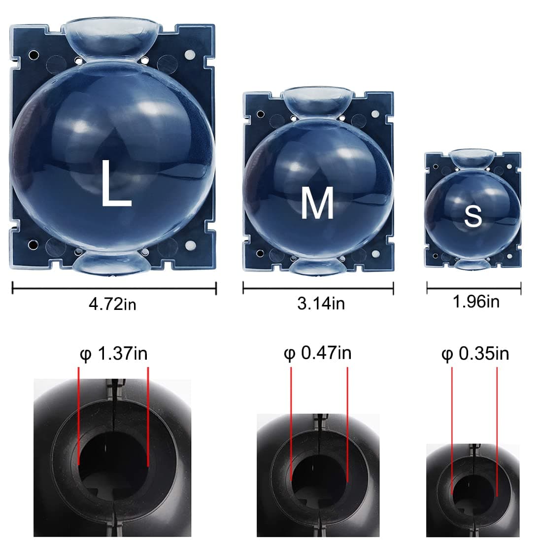 MIIIM 9 PCS Air Layering Propagation Kit with Zip Ties, Reusable Half Transparent Grafting Ball, Air Layering Pods Clear, Plant Rooting Grafting Box for Fast Propagation Plants (S+M+L)
