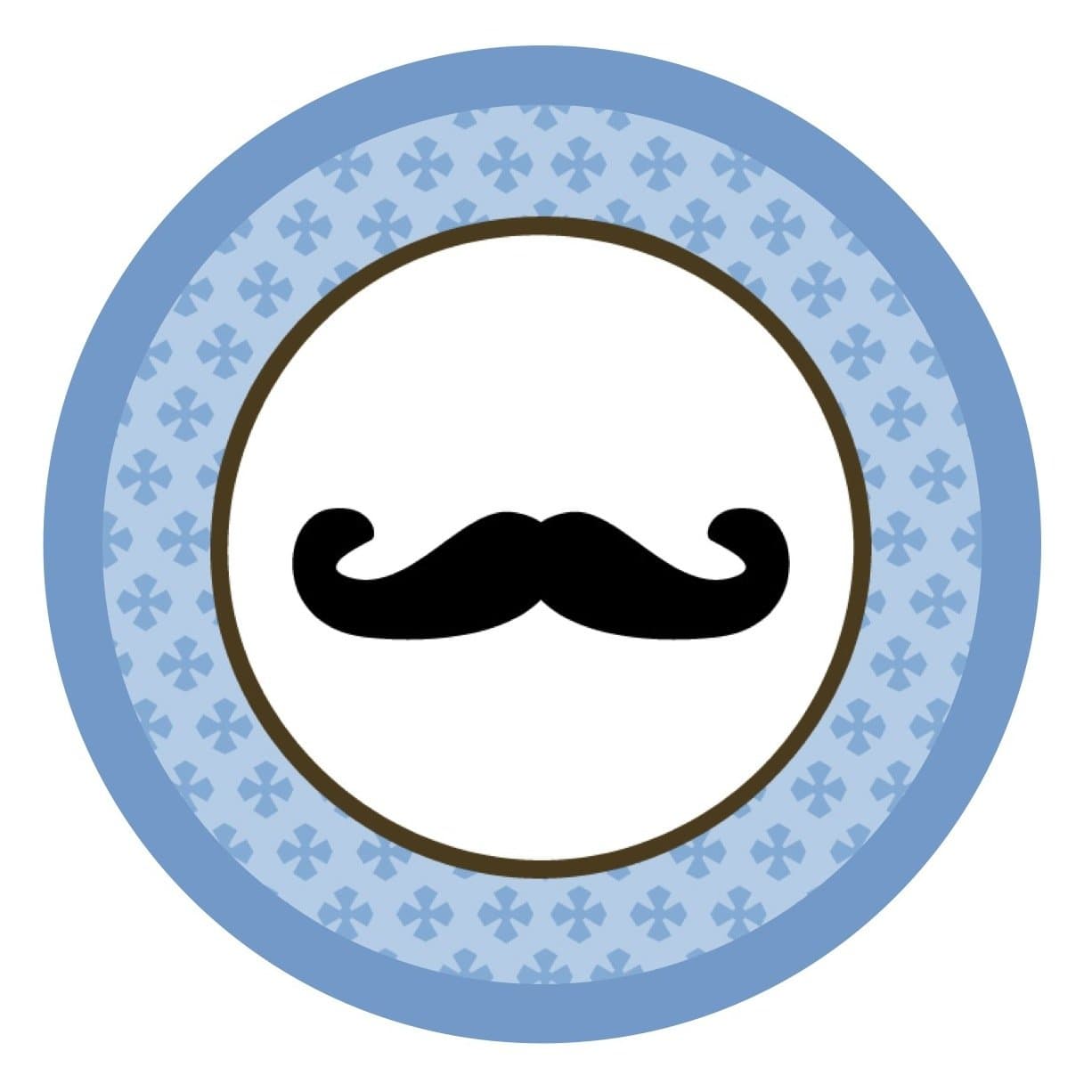 Mustache Bash {Blue} Edible Cake Topper Decoration