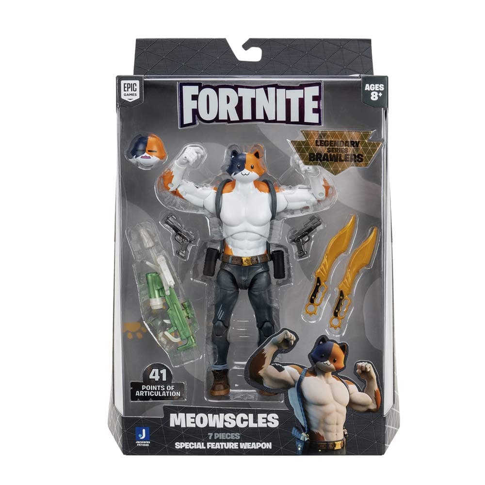 Fortnite Legendary Series Brawlers, 1 Figure Pack - 7 Inch Meowscles Action Figure, Plus Accessories