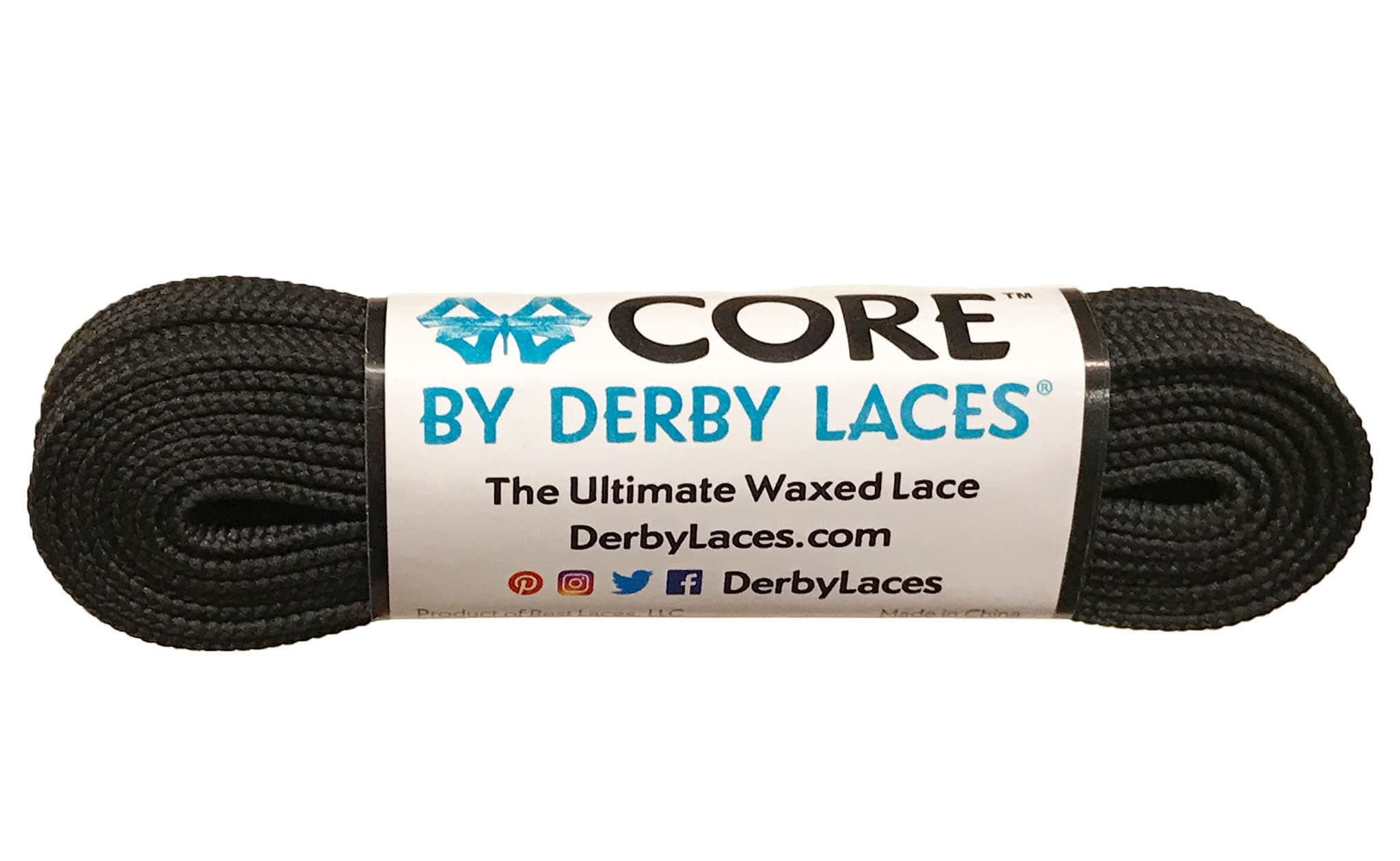 Derby Laces CORE Narrow 6mm Waxed Lace for Figure Skates, Roller Skates, Boots, and Regular Shoes