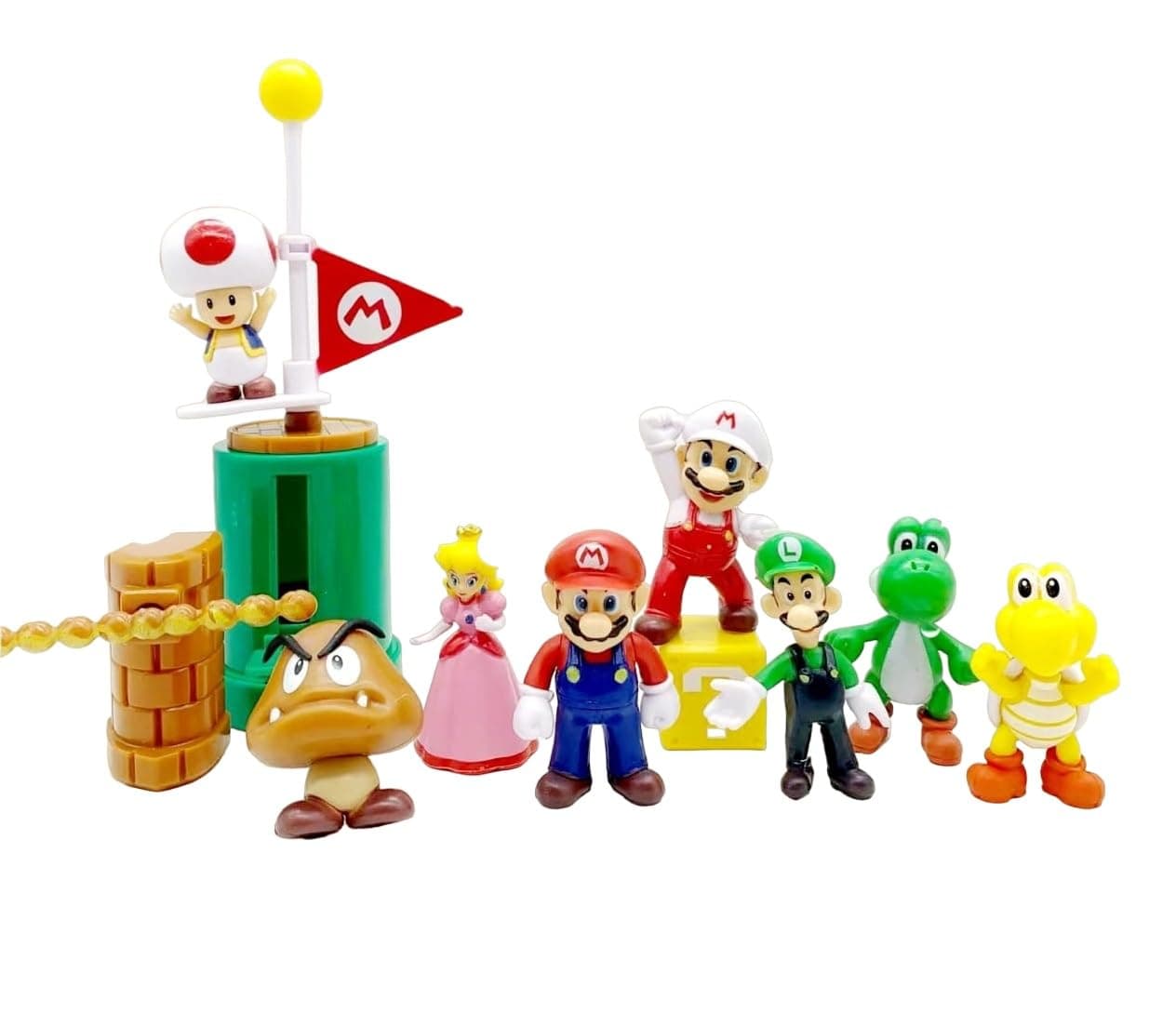 KENMA Mario Brothers Set of 12 Action Figures Childhood Game Figures Collectible Model Toy PVC Figurines