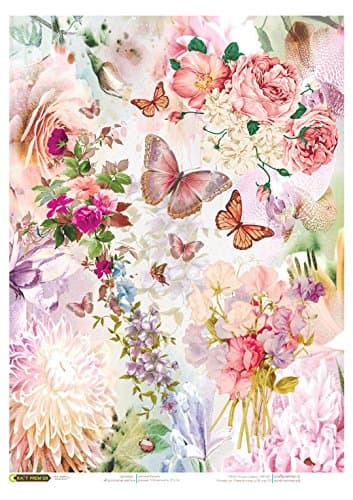 Rice Paper for decoupage. in The Pink (~ 11,1 x 15,11 inches) Made in Russia