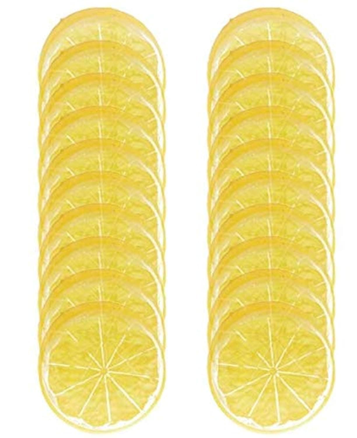 20pcs Fake Fruit Home House Kitchen Party Decoration Faux Fruit Props(Simulation Yellow Lemon Slices)