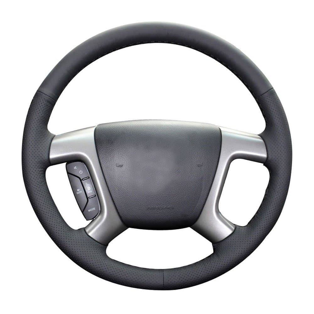 Eiseng DIY Stitching Steering Wheel Cover for 2009-2017 Chevrolet Traverse Express 2007-2014 Tahoe Suburban Avalanche Silverado 2500 3500 Sew Genuine Leather (Leather Type Steering Wheel)