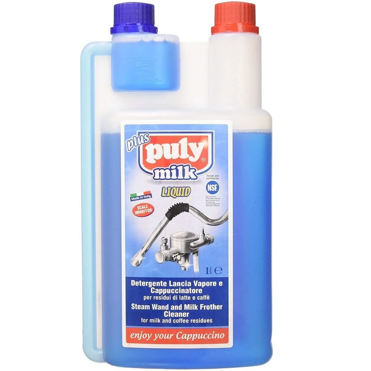 Puly Caff Milk Plus Froth Cleaner Liquid Milk Froth Residue Cleaner Detergent for Coffee Espresso Machines, Systems and Equipment - 1000ml