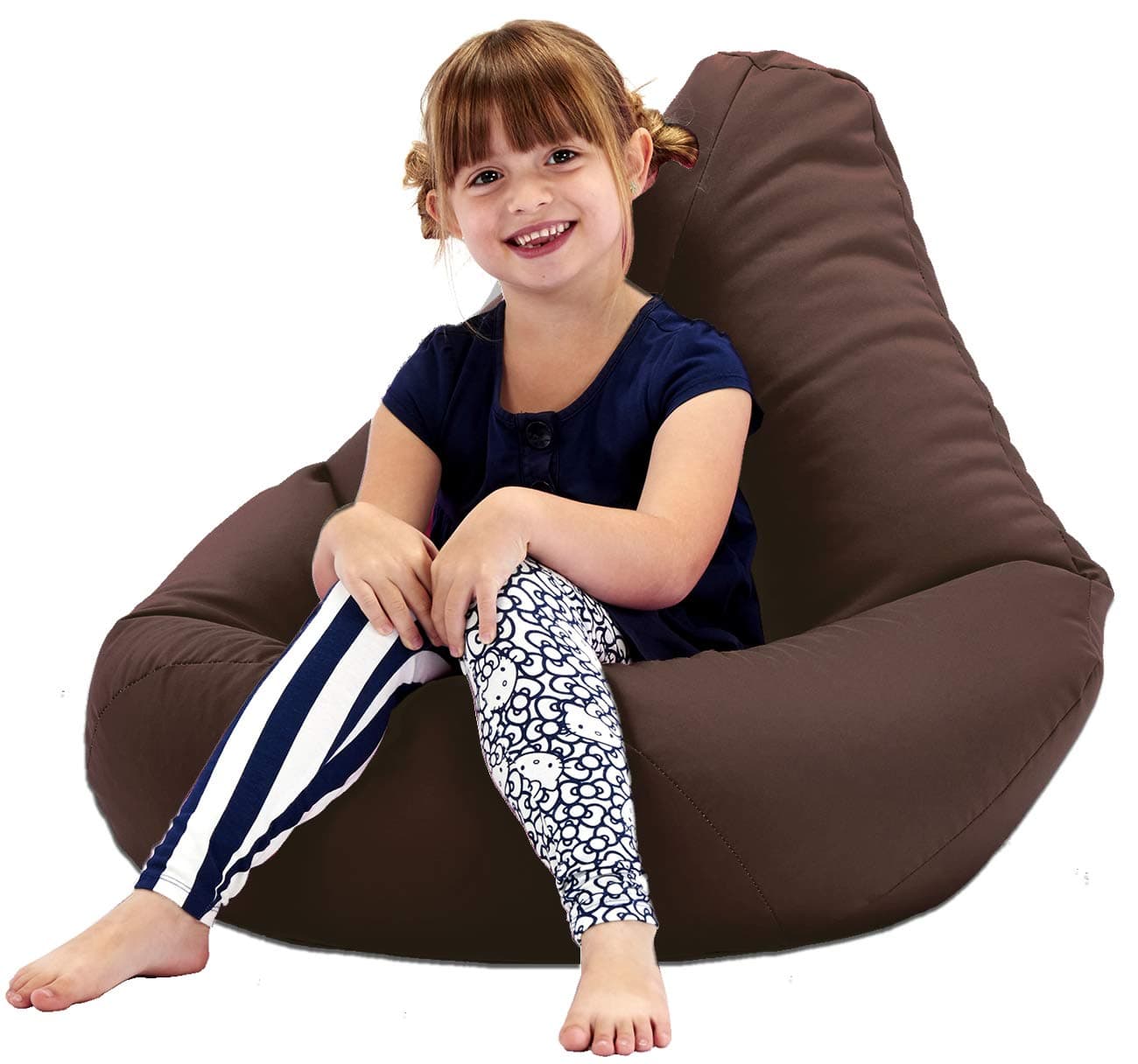 Beautiful BeanbagsBeautiful Beanbags - Highback Beanbag for Kids - Indoor/Outdoor Lounge Chair - Water Resistant - 35 Inches - Manufactured in UK - Brown