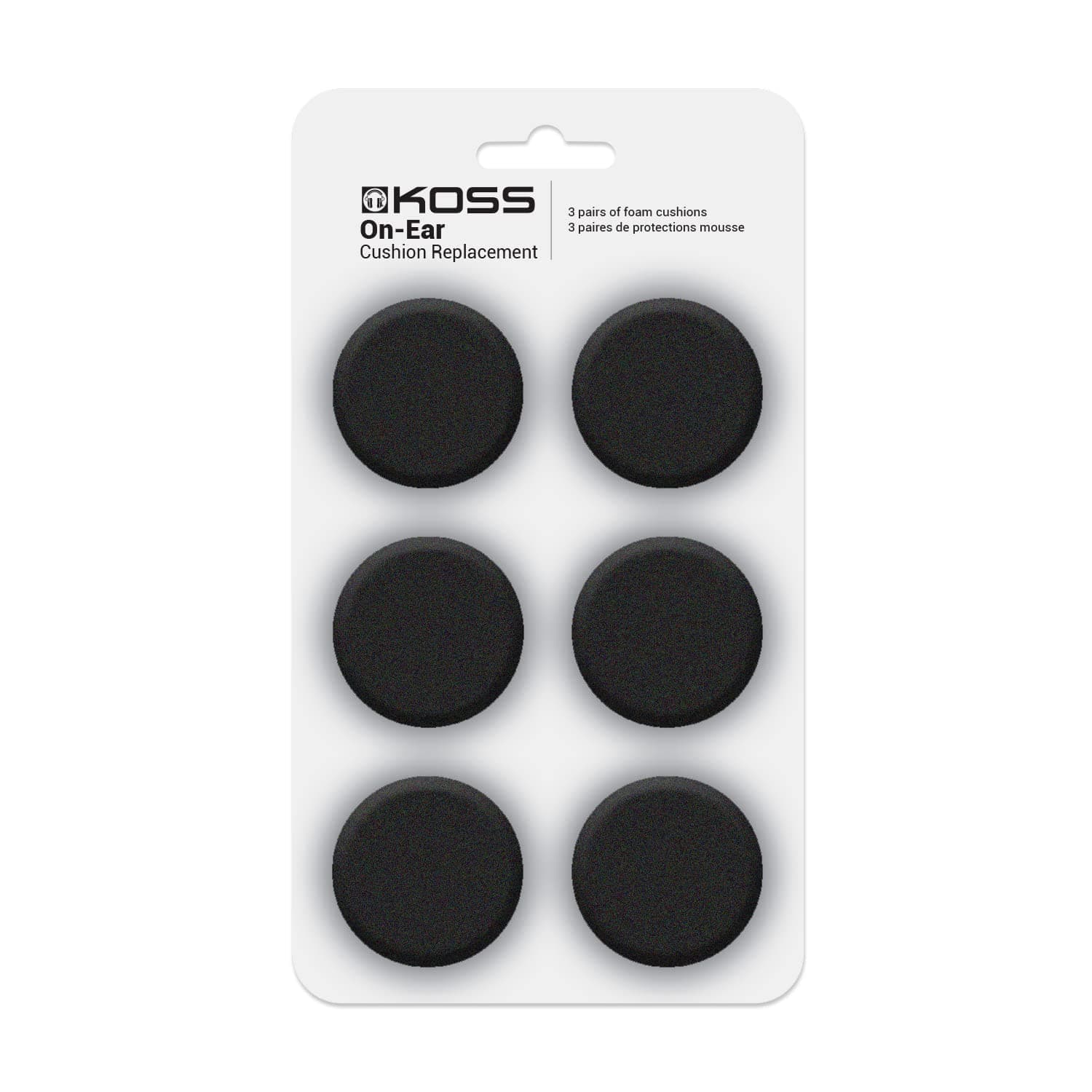 Koss Foam Ear Cushions for Over-Head Portable Stereo Headphones (Triple Pack) - Black