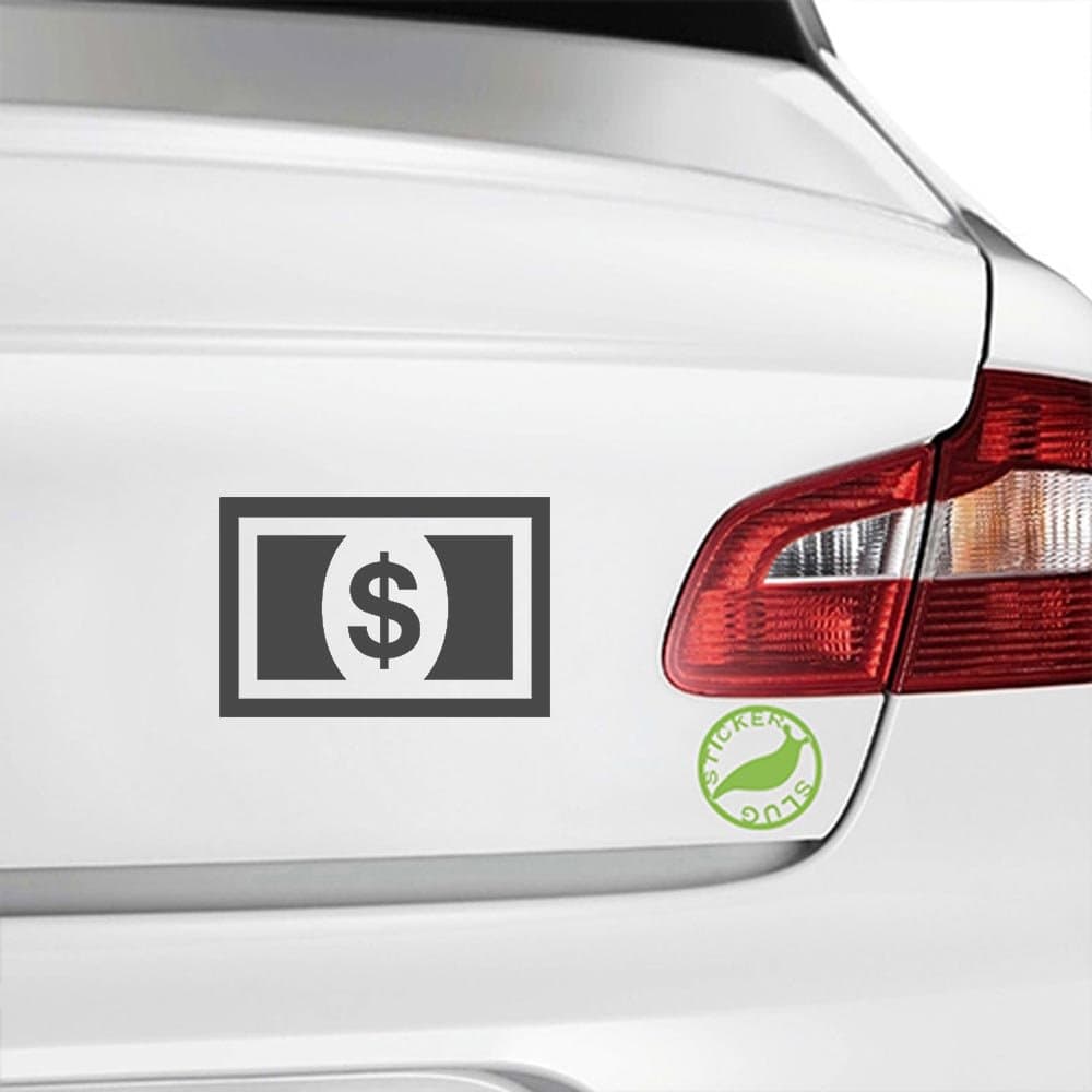 U.S Dollar Bill Decal Sticker (charcoal, 17 inch) Charcoal