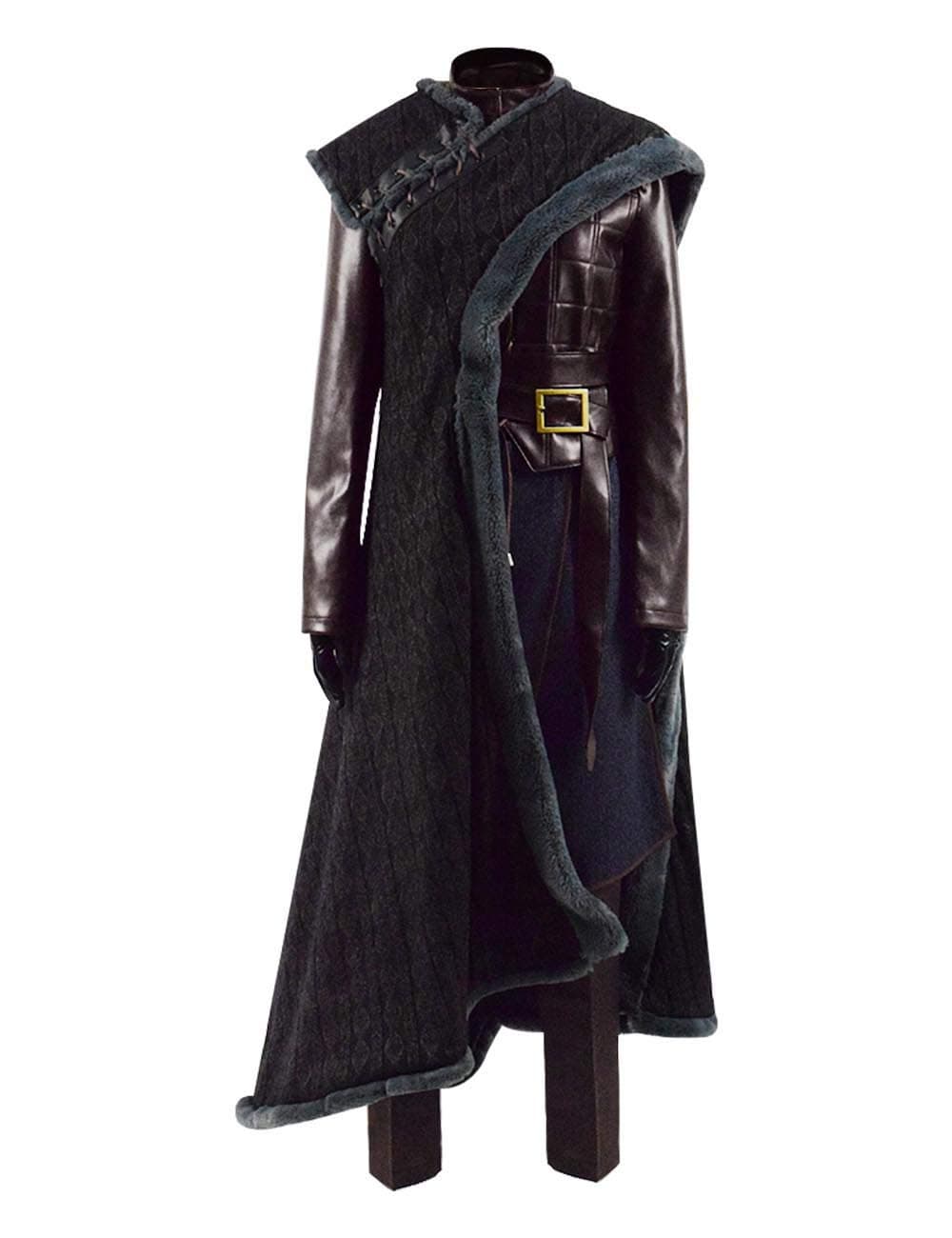 Womens Brown Set Cosplay Outfit Season 8 Winter Warrior Halloween Costume