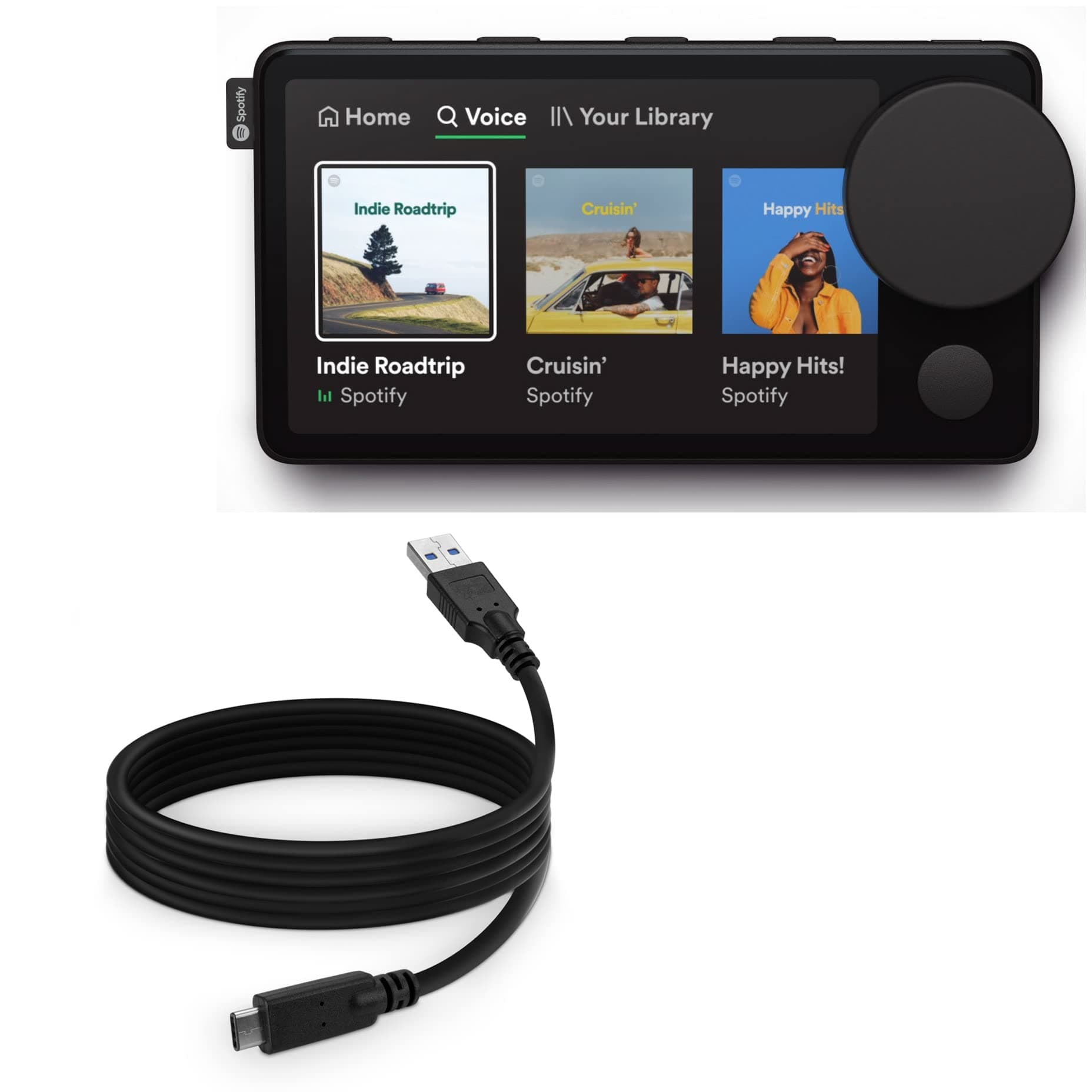 BoxWave Cable Compatible with Spotify Car Thing - DirectSync - USB 3.0 A to USB 3.1 Type C, USB C Charge and Sync Cable - 6ft - Black